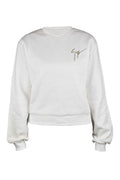 Giuseppe Zanotti ladies Sweatshirt White rhinestone logo pullover