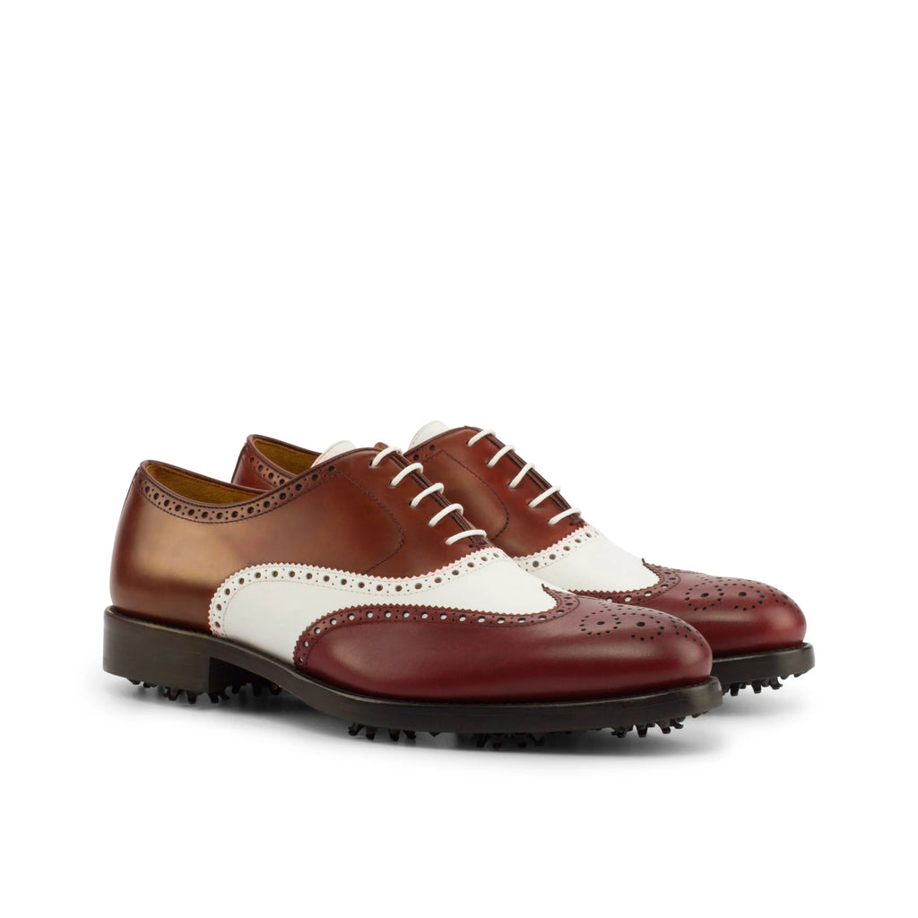 GoLong Full Brogue golf shoes II saddle oxfords spikes men's