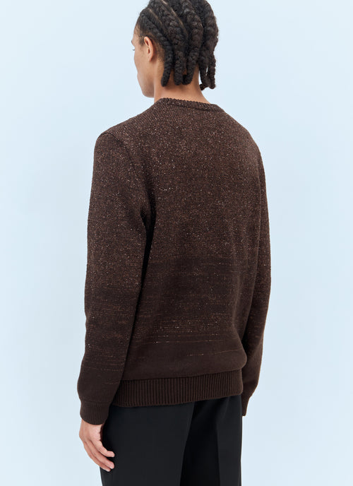 Gucci Men's Sequin sparkle Crewneck Sweater brown cashmere wool
