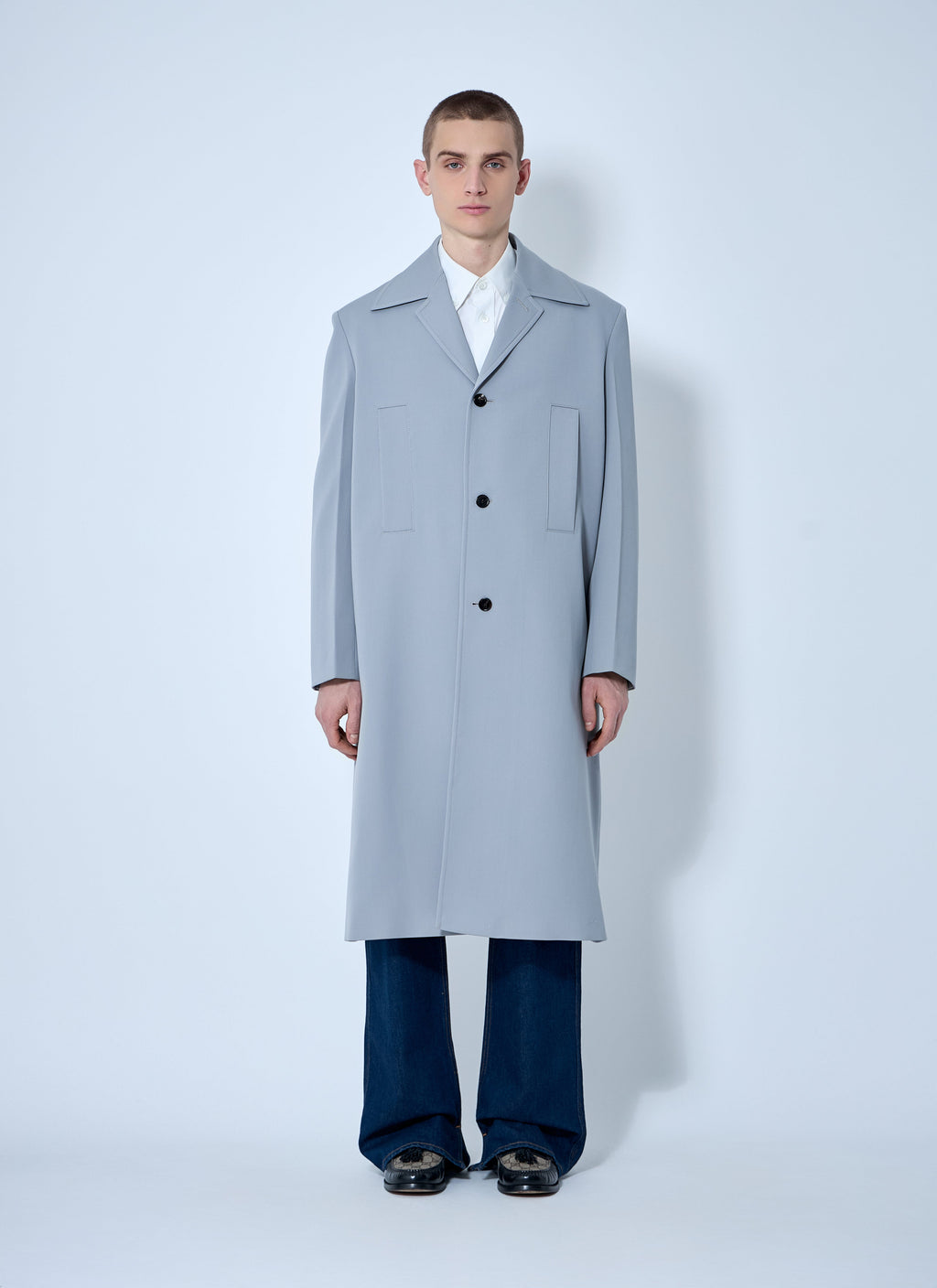 Gucci Men's Single-Breasted Wool Coat overcoat trench