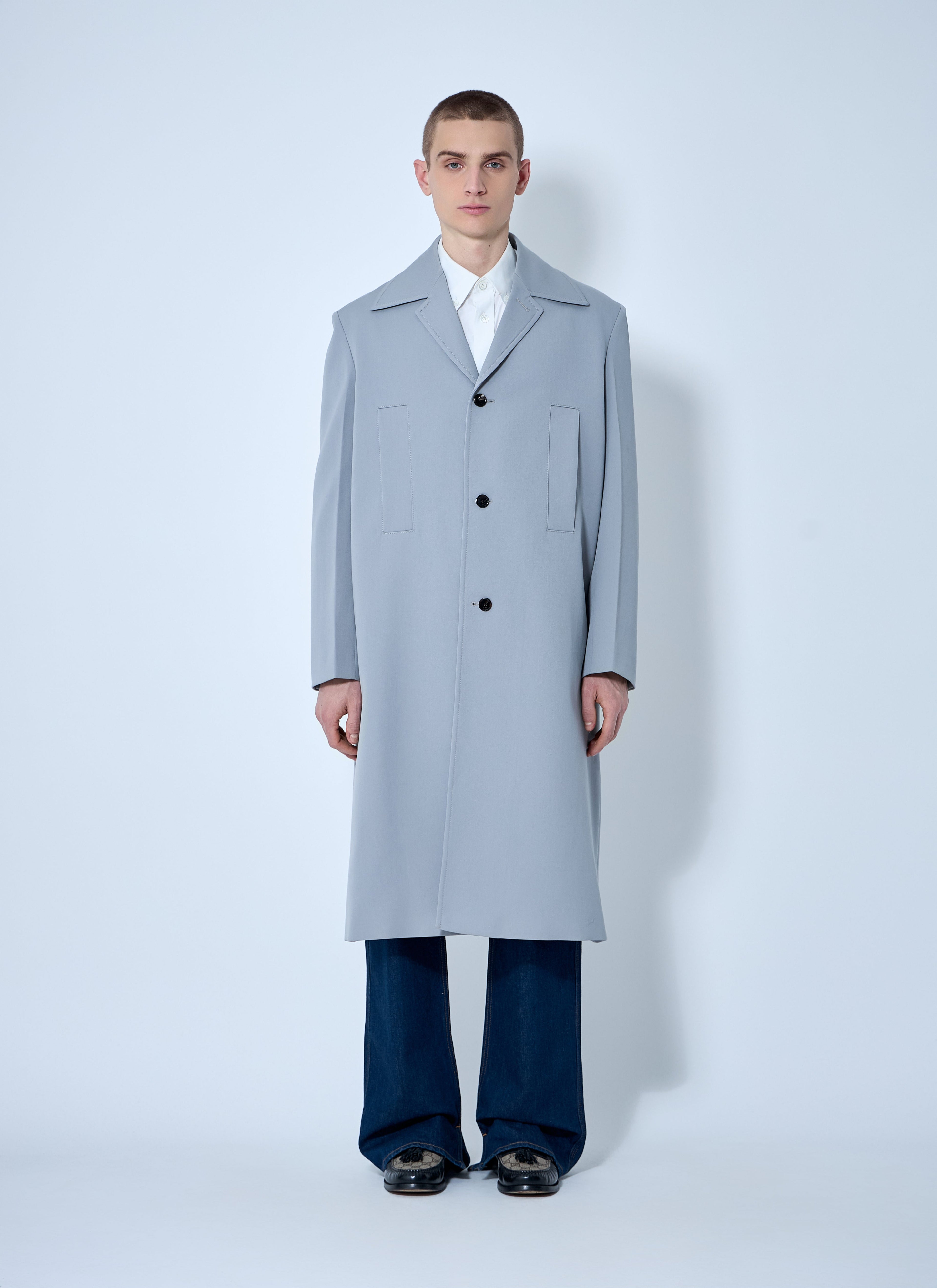 Gucci Men's Single-Breasted Wool Coat overcoat trench