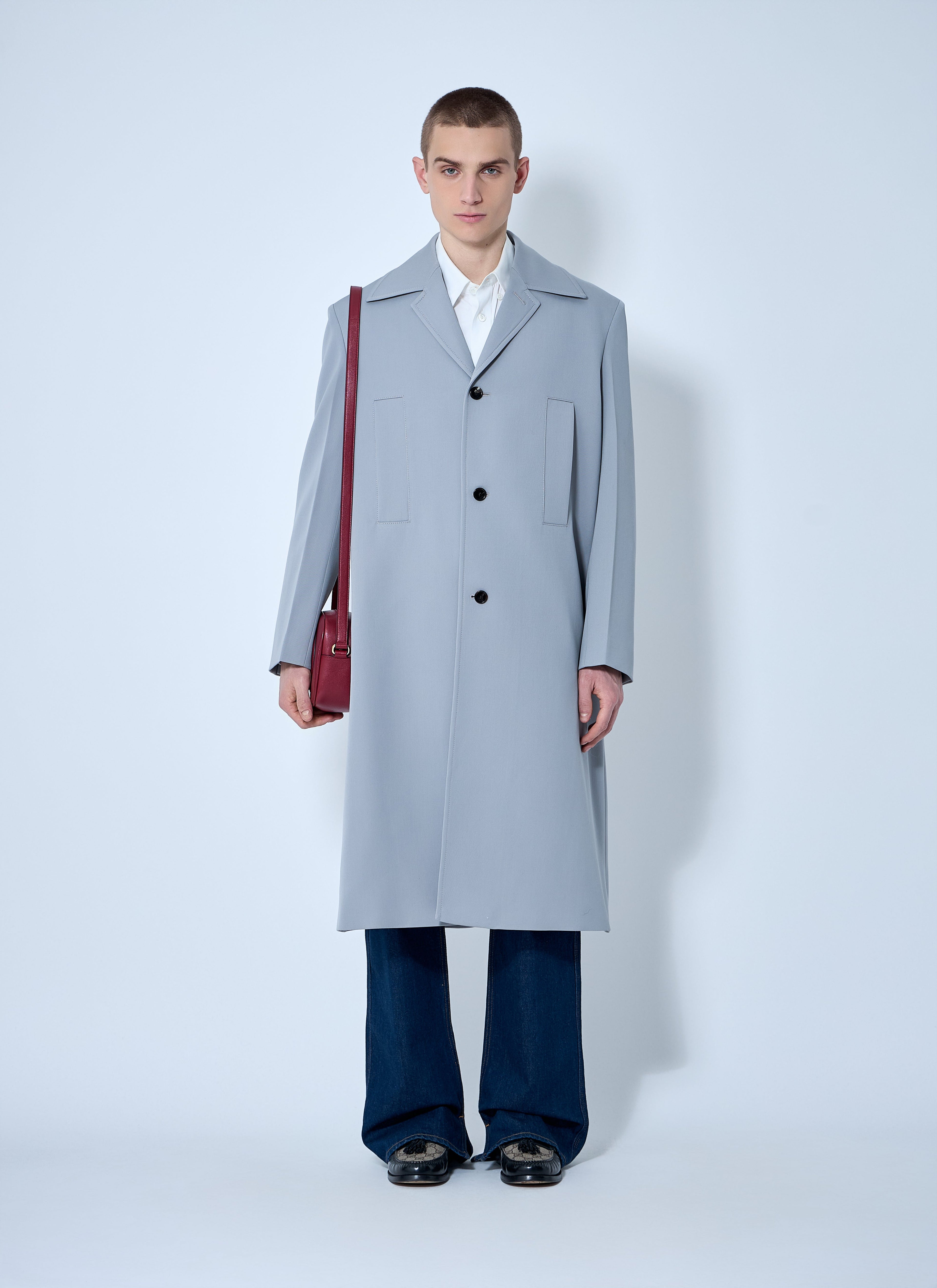 Gucci Men's Single-Breasted Wool Coat overcoat trench