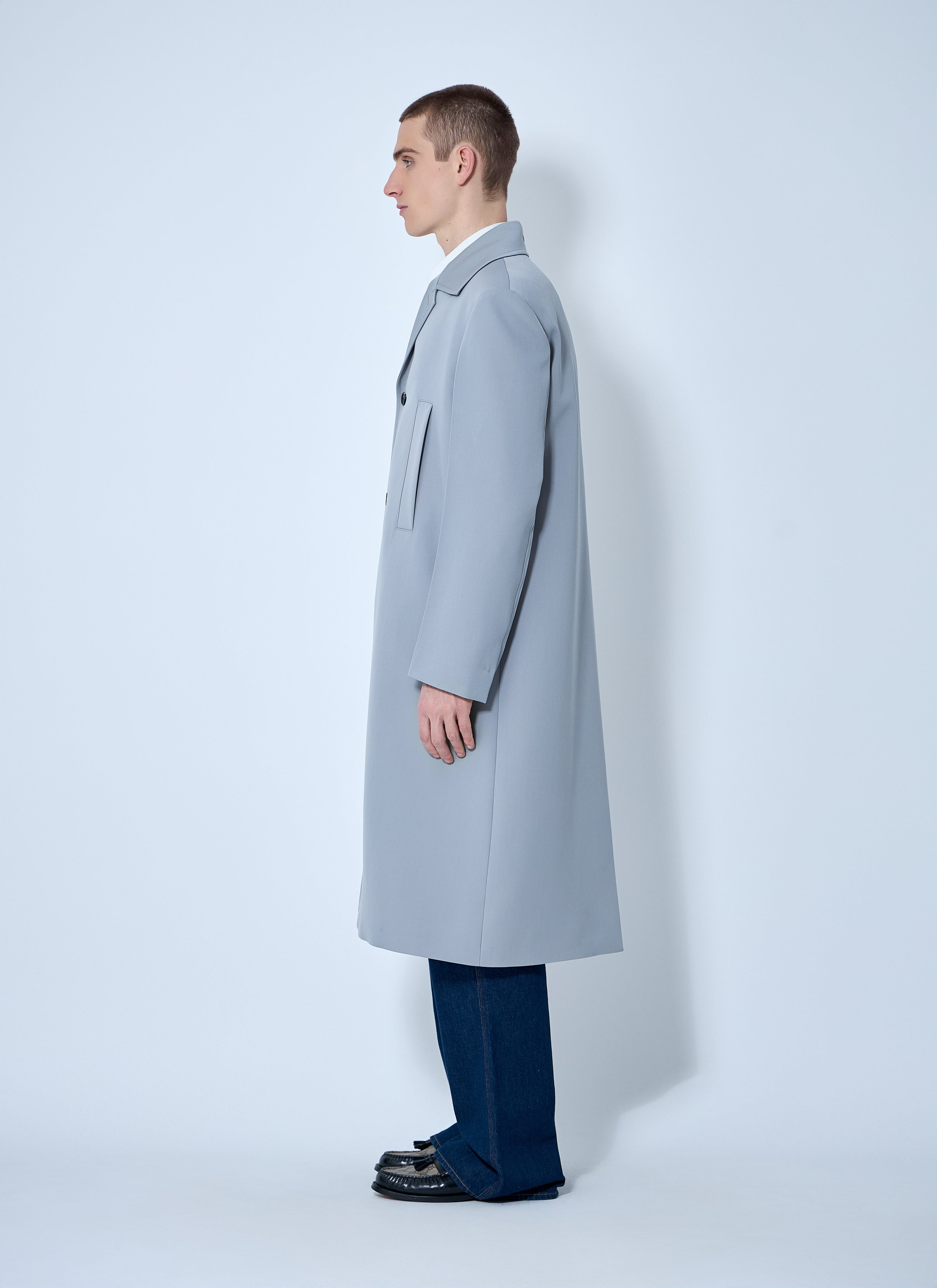 Gucci Men's Single-Breasted Wool Coat overcoat trench