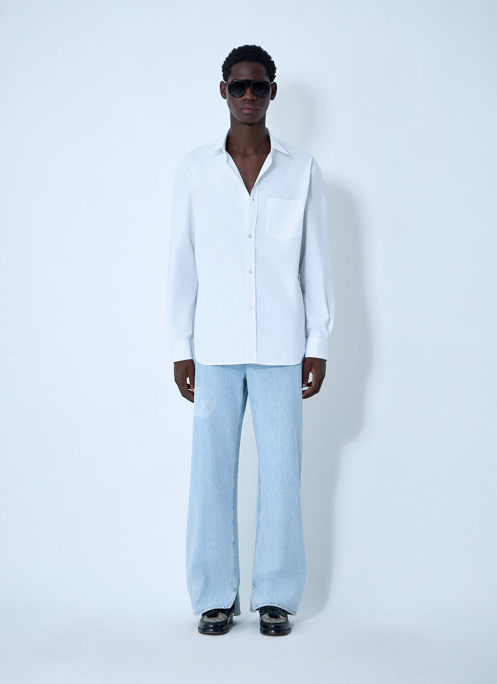 Gucci Men's Button-Down Shirt white dress casual