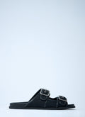 Gucci Men's GG Slide Sandals With Buckles beach black