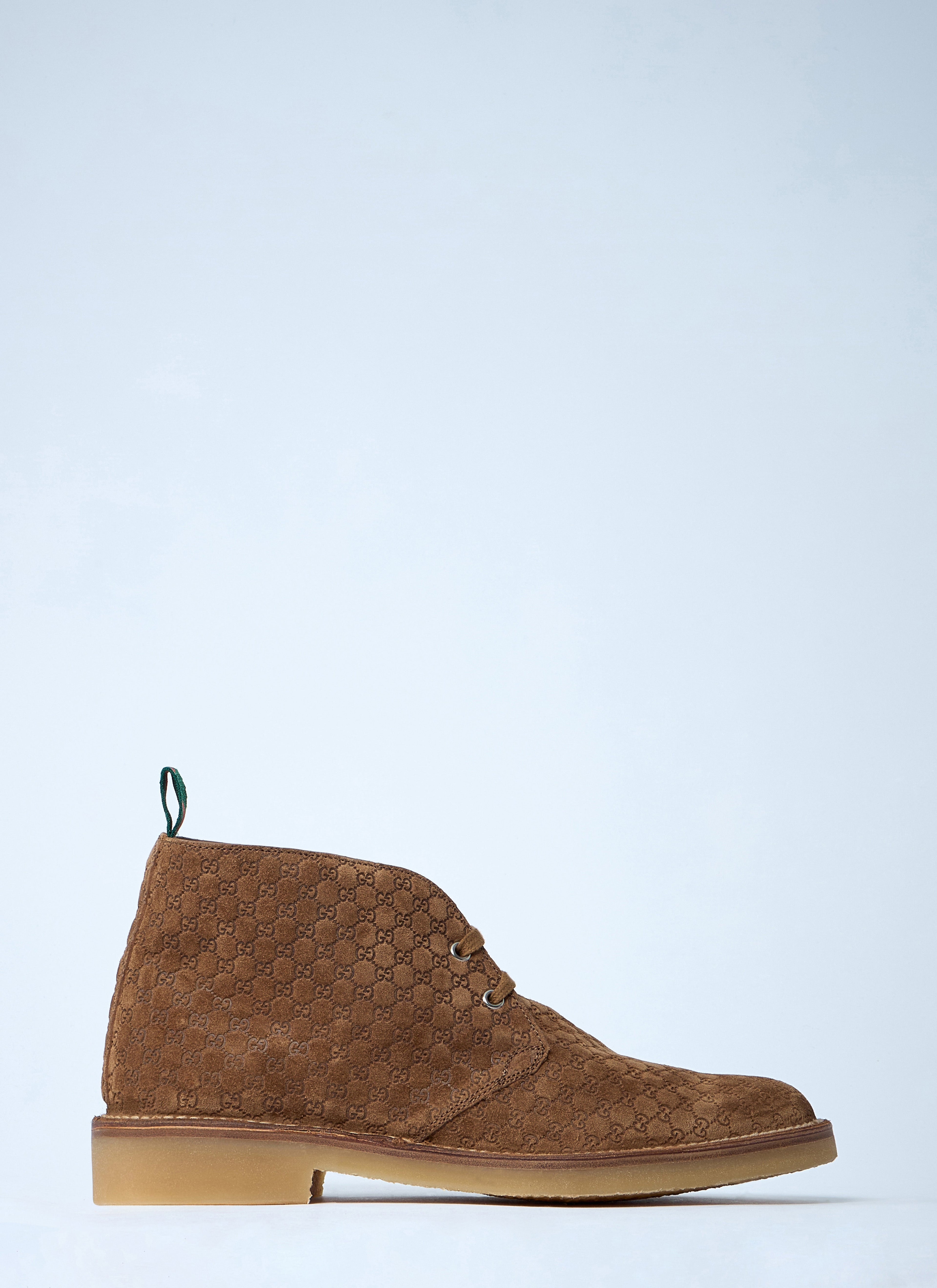 Gucci Men's GG Suede leather ankle Boots chukka lace-up shoes