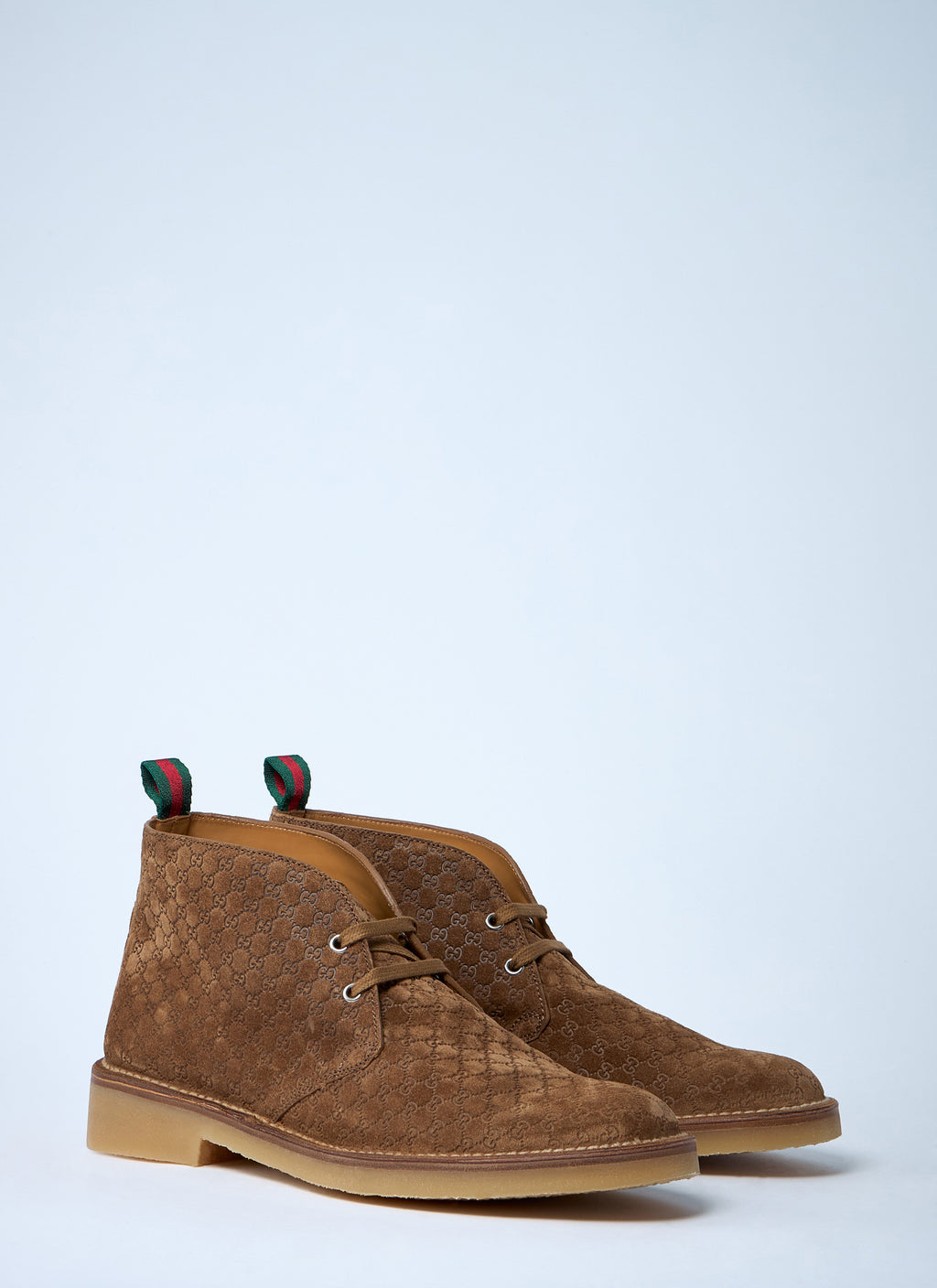 Gucci Men's GG Suede leather ankle Boots chukka lace-up shoes