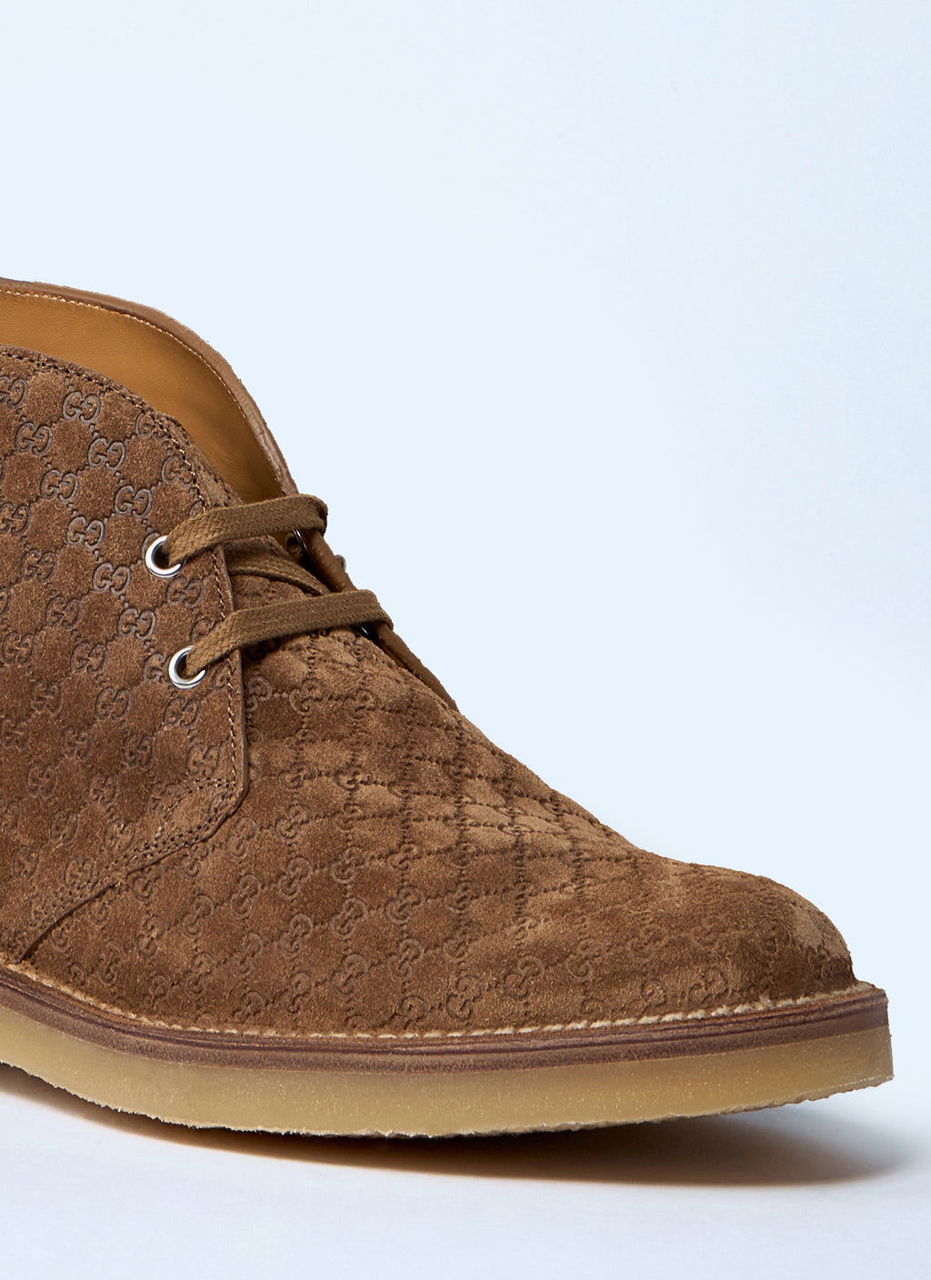 Gucci Men's GG Suede leather ankle Boots chukka lace-up shoes
