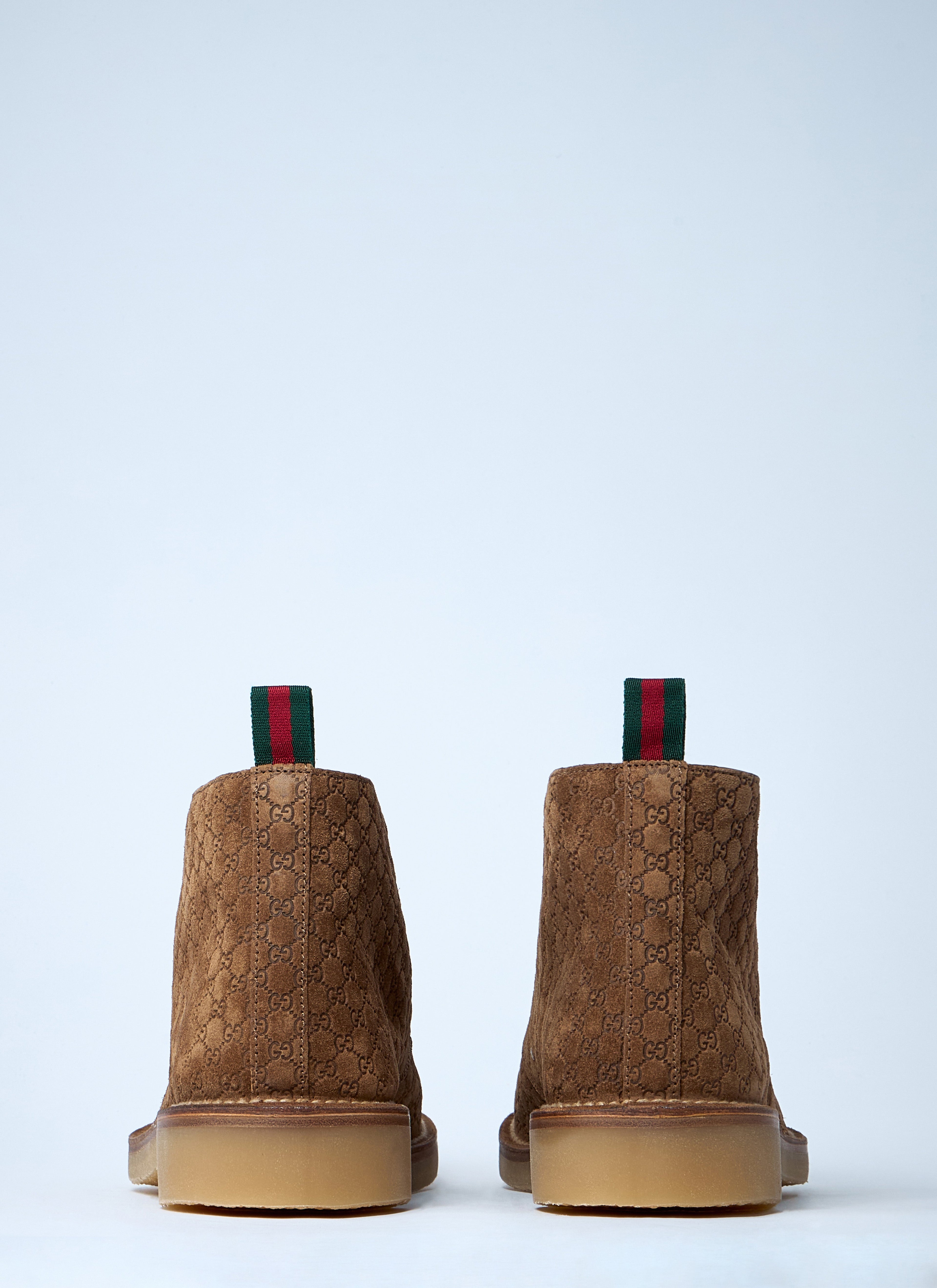 Gucci Men's GG Suede leather ankle Boots chukka lace-up shoes