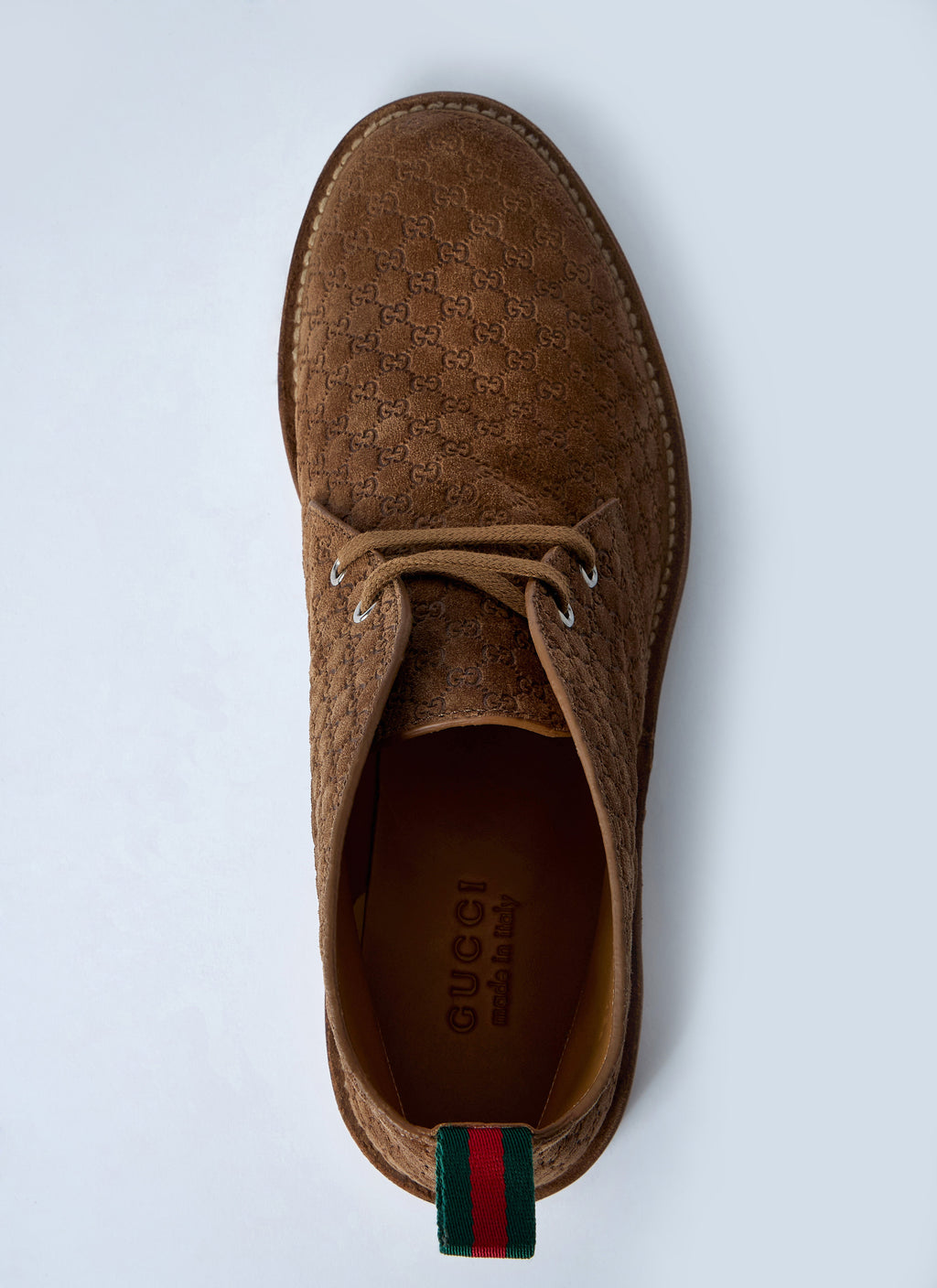 Gucci Men's GG Suede leather ankle Boots chukka lace-up shoes