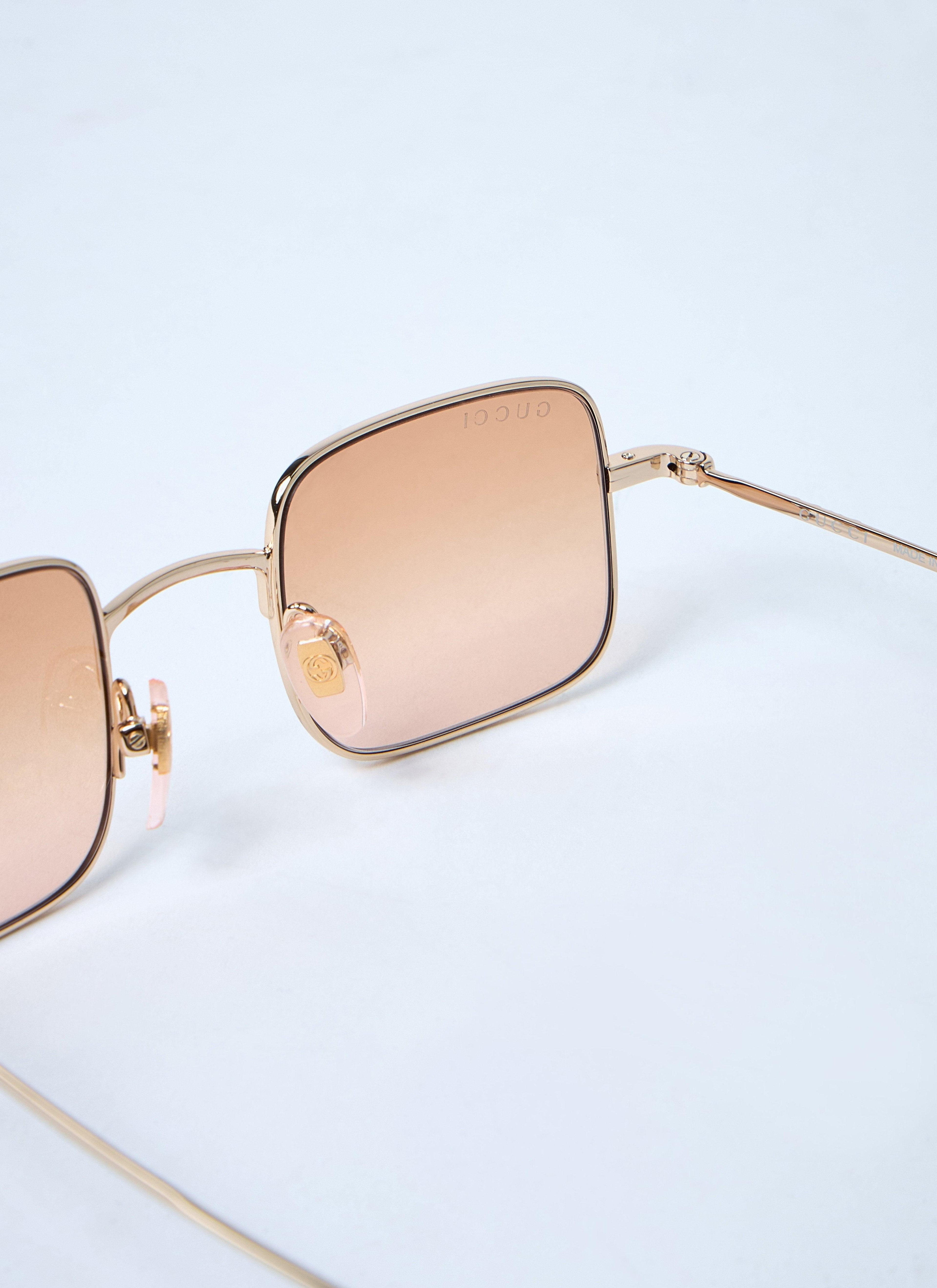 Gucci Men's GG1813s Sunglasses square frame gold