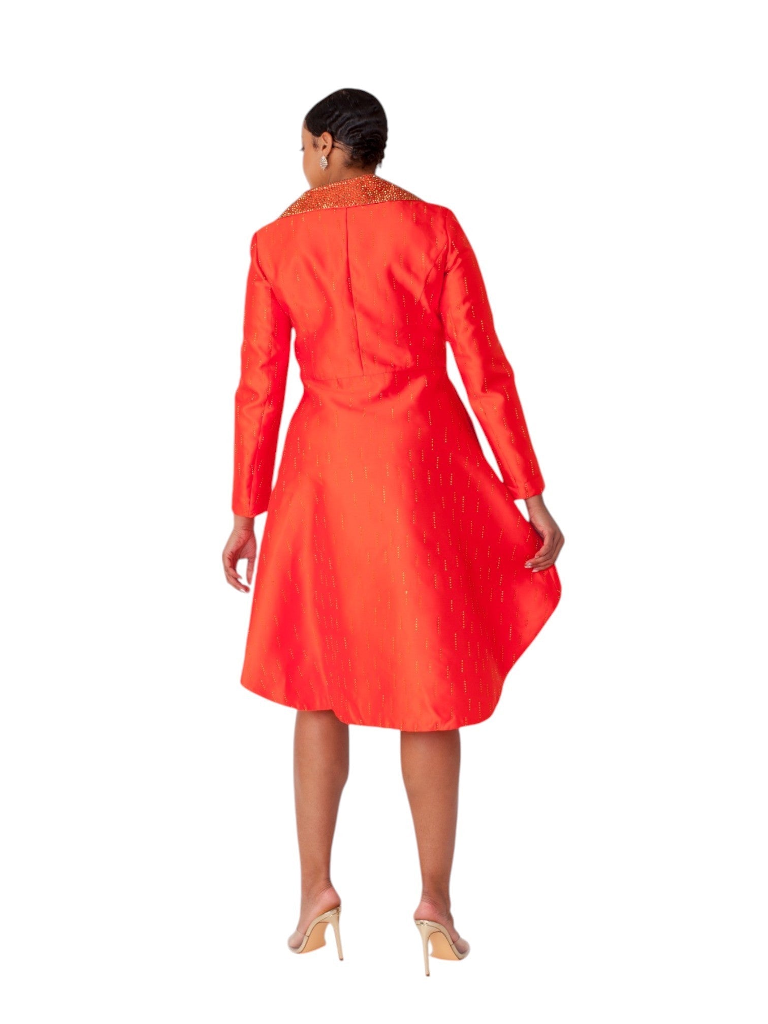 High-Low Church Suit with Embellished Collar - 4860 skirt jacket church formal
