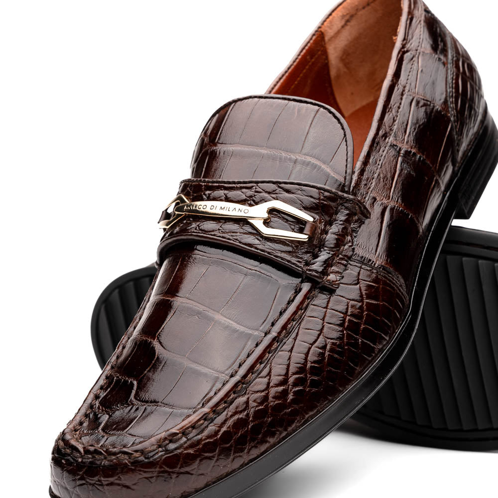 Milan genuine alligator skin bit loafers men's Milano dress casual shoes