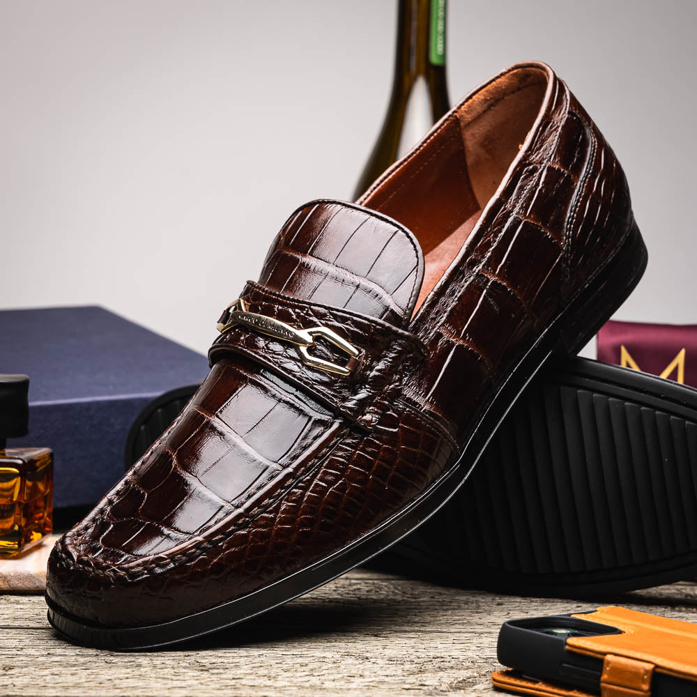 Milan genuine alligator skin bit loafers men's Milano dress casual shoes