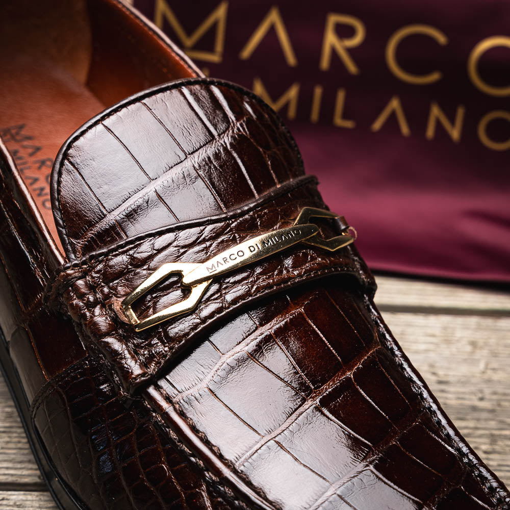 Milan genuine alligator skin bit loafers men's Milano dress casual shoes