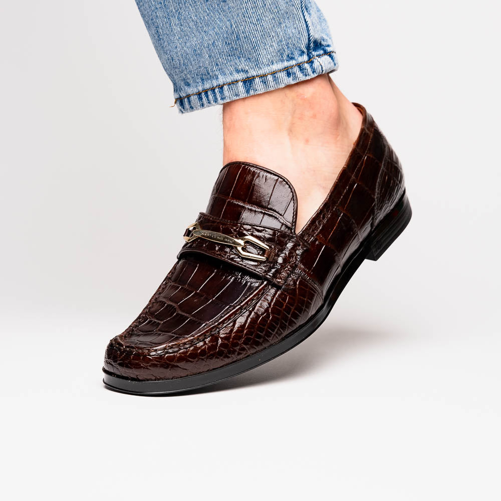 Milan genuine alligator skin bit loafers men's Milano dress casual shoes