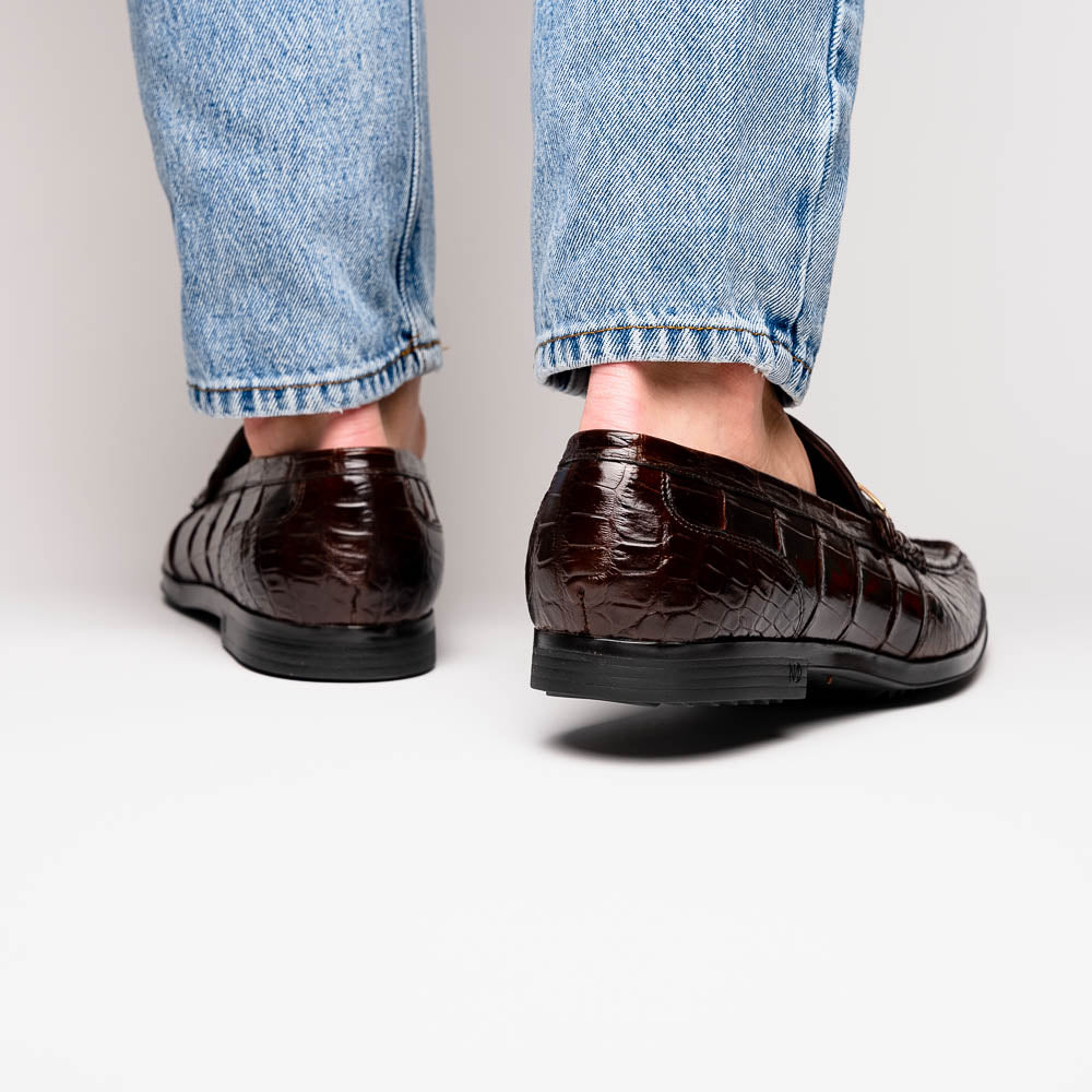Milan genuine alligator skin bit loafers men's Milano dress casual shoes