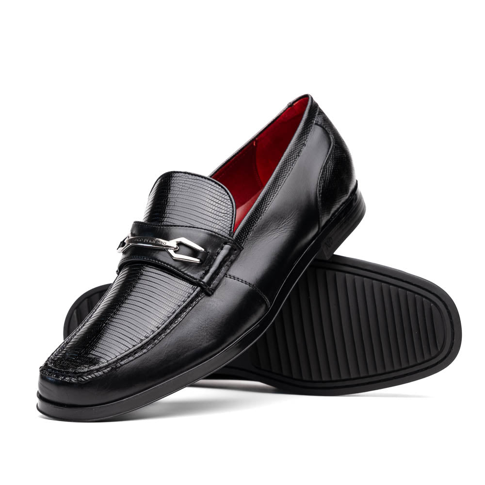 Ravello Black Lizard/Calfskin loafers dress shoes men's
