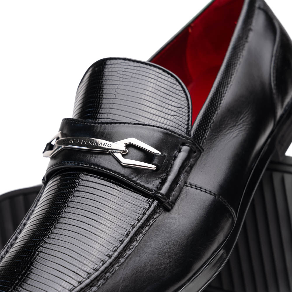 Ravello Black Lizard/Calfskin loafers dress shoes men's