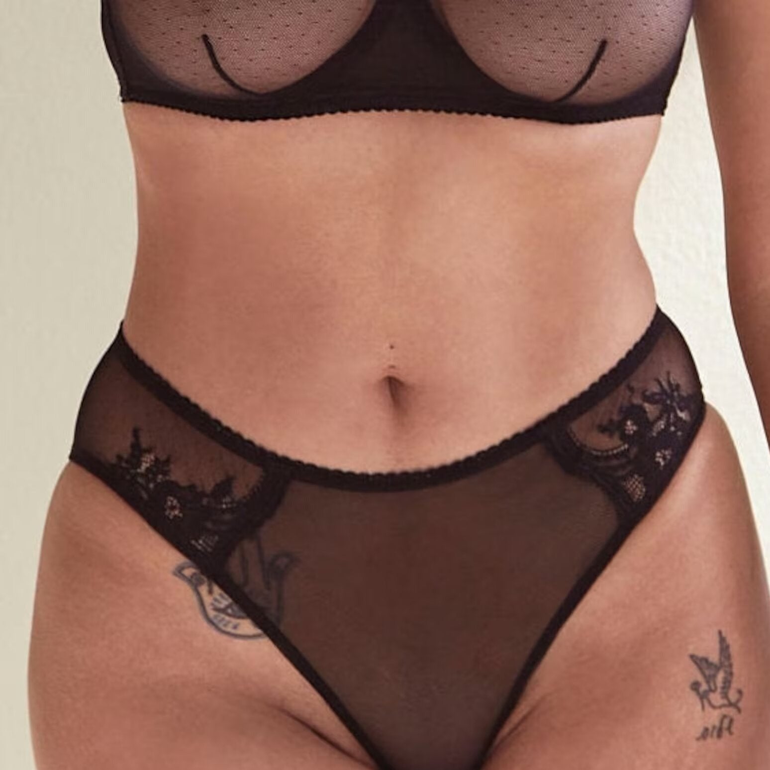 Amour Cache Kim Stretch Lace & Mesh Hipster Brief Panty