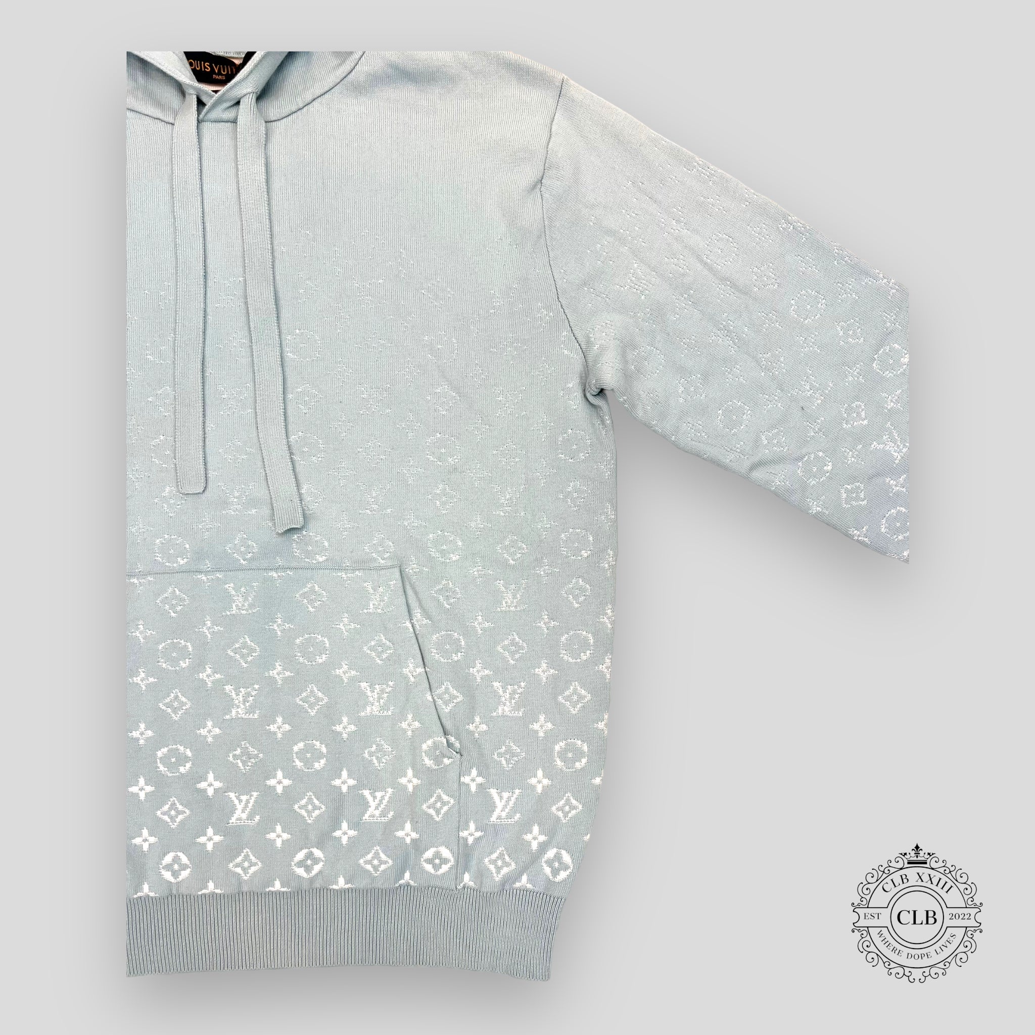 Louis Vuitton Gradient Knit Hoodie in Blue men's unisex pullover L XL XXL