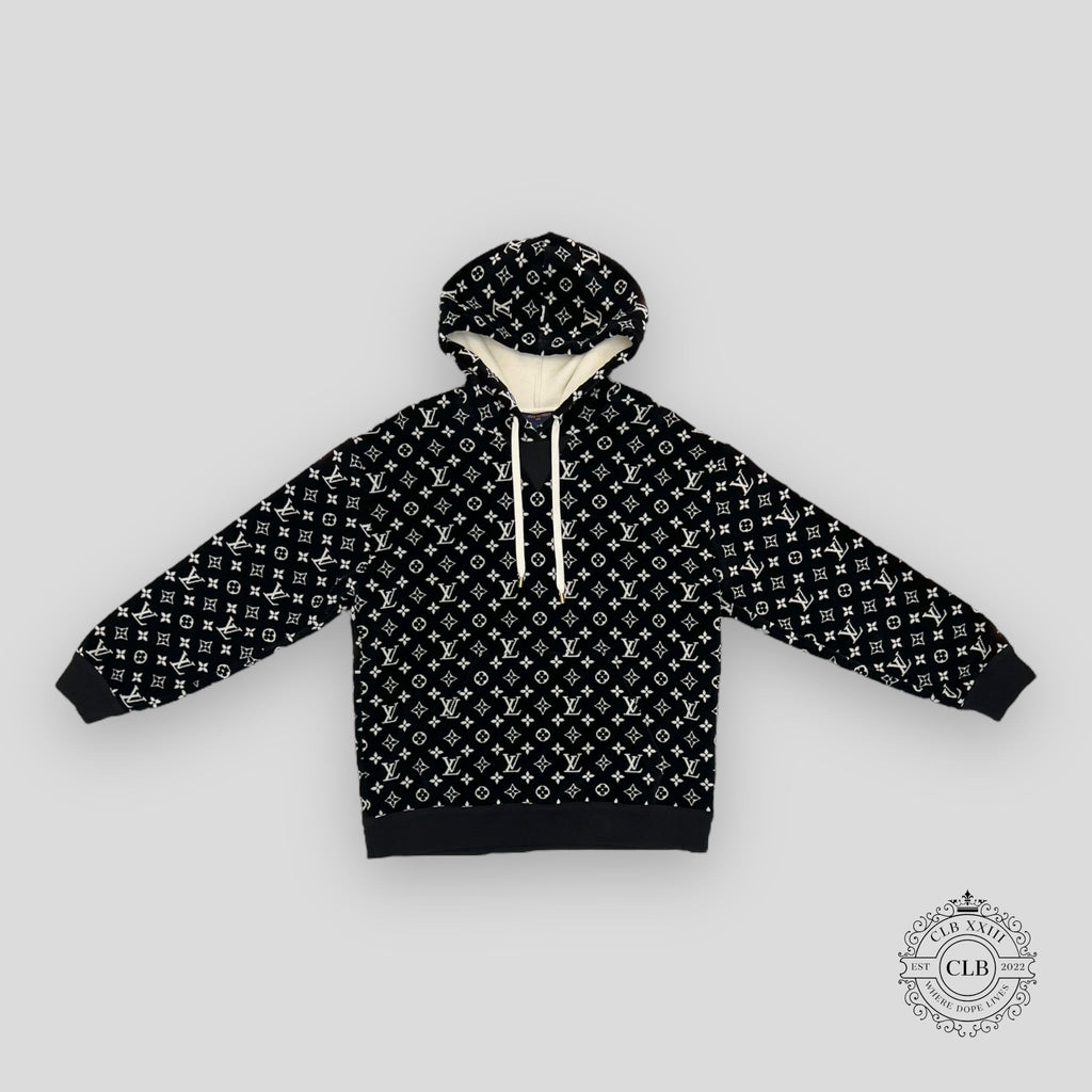Louis Vuitton Monogram Toweling Hoodie in Black men's unisex 3L M