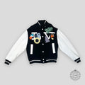 Louis Vuitton Crochet Flowers Varsity Jacket men's unisex 52 leather wool