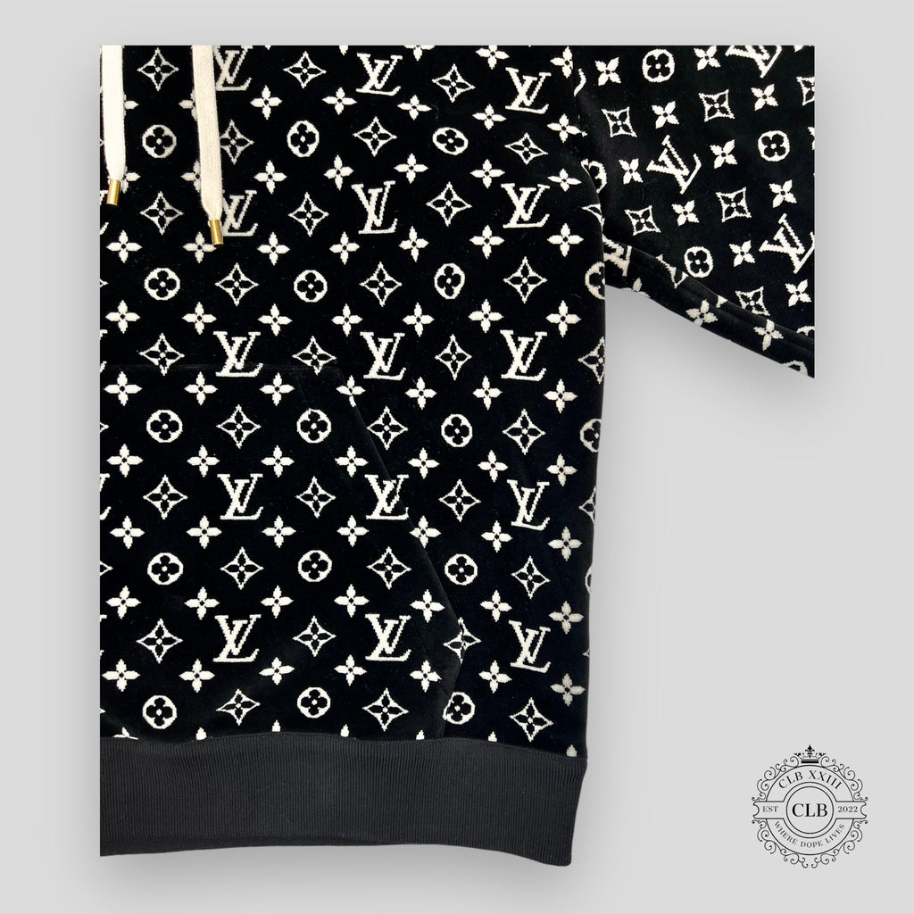 Louis Vuitton Monogram Toweling Hoodie in Black men's unisex 3L M