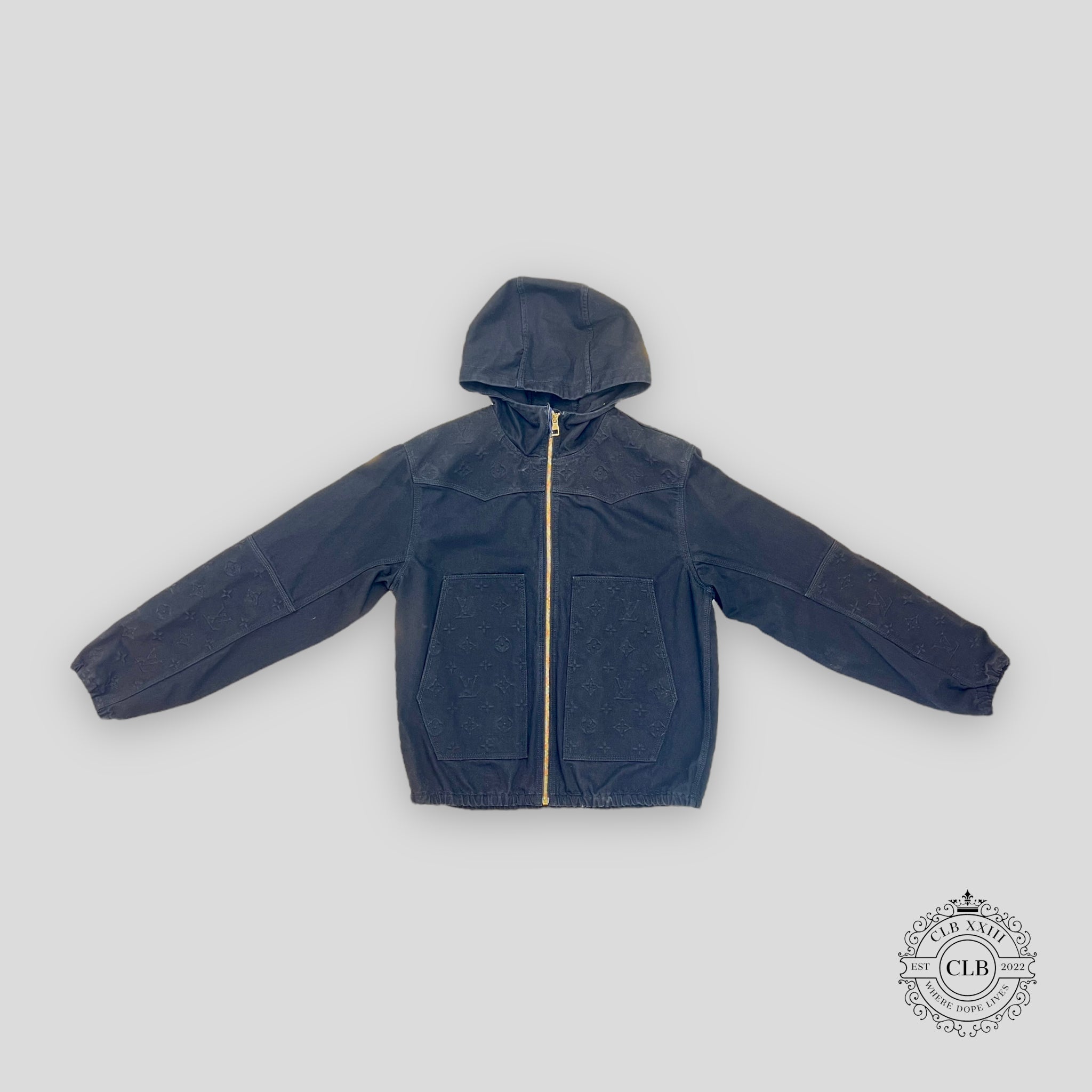 Louis Vuitton Hooded Workwear Jacket in Black men's unisex 52 56 coat