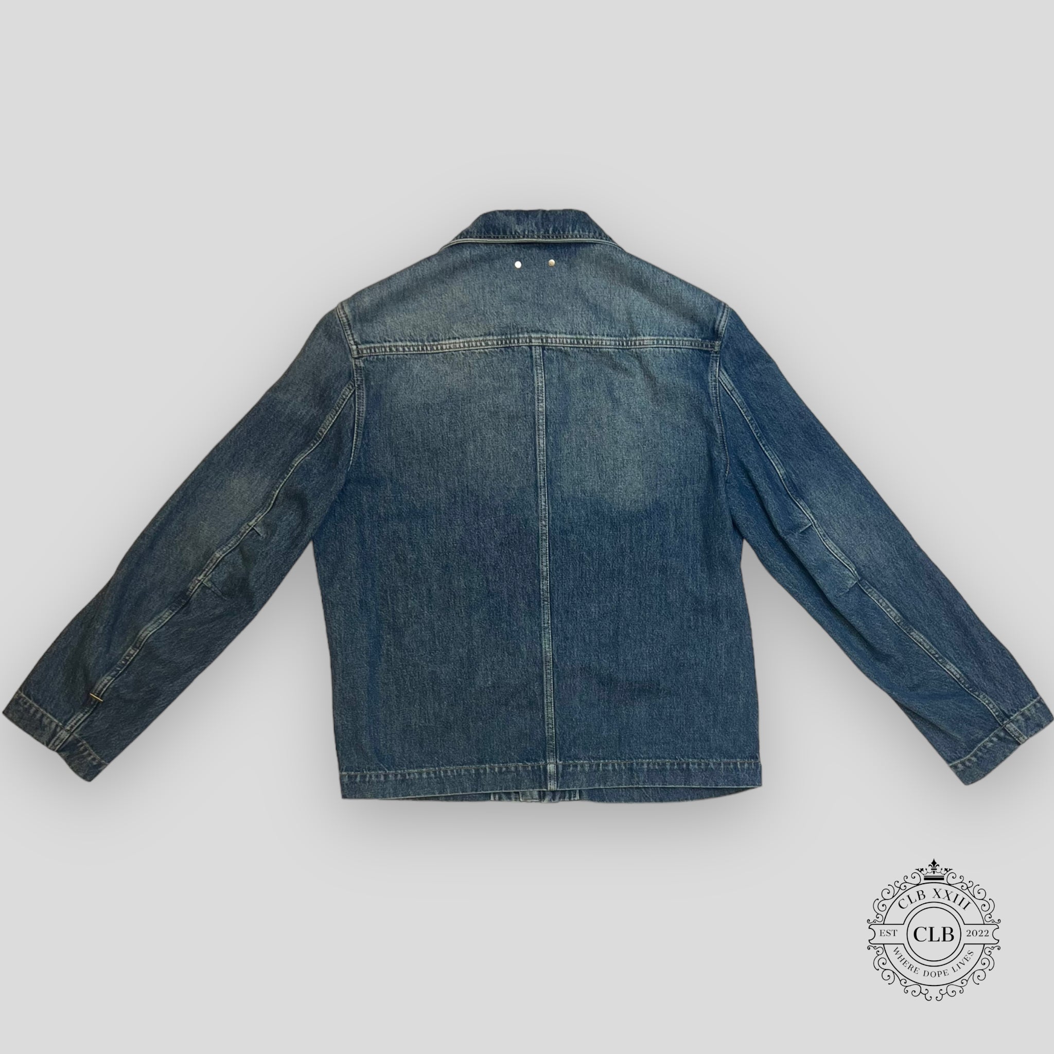 Louis Vuitton Monogram Denim Jacket in Indigo blue jean coat 52