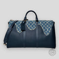 LOUIS VUITTON X NIGO DENIM DRIP KEEPALL BANDOULIERE 50 BLUE luggage duffel bag