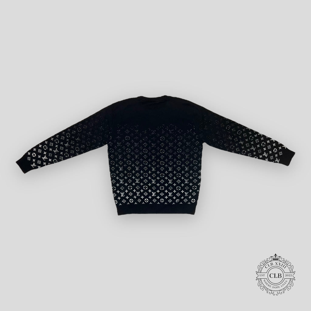 LOUIS VUITTON MONOGRAM DEGRADE LS KNITWEAR - BLACK sweater men's unisex L XL