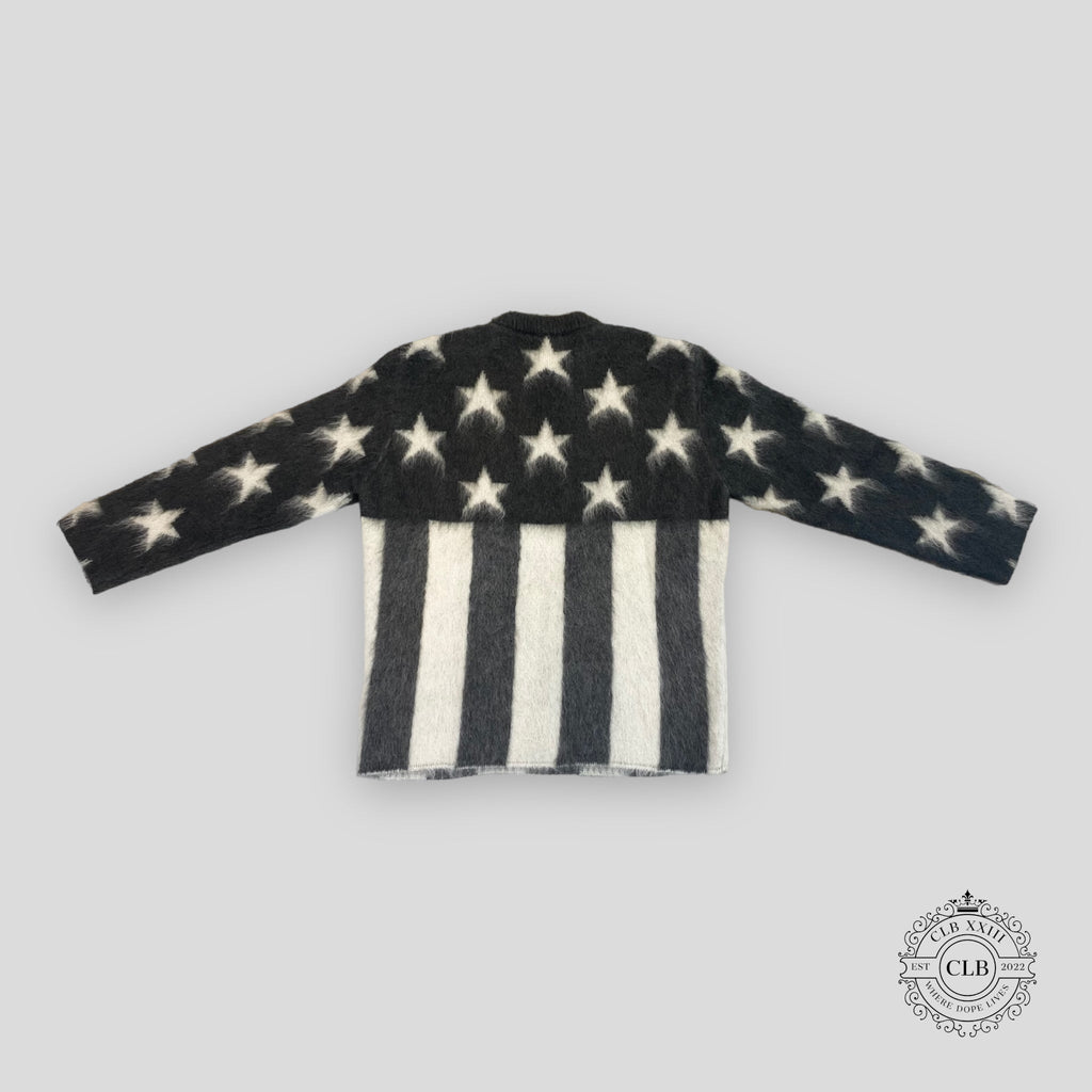 LOUIS VUITTON USA FLAG MOHAIR SWEATER - GREY America Men's Unisex L