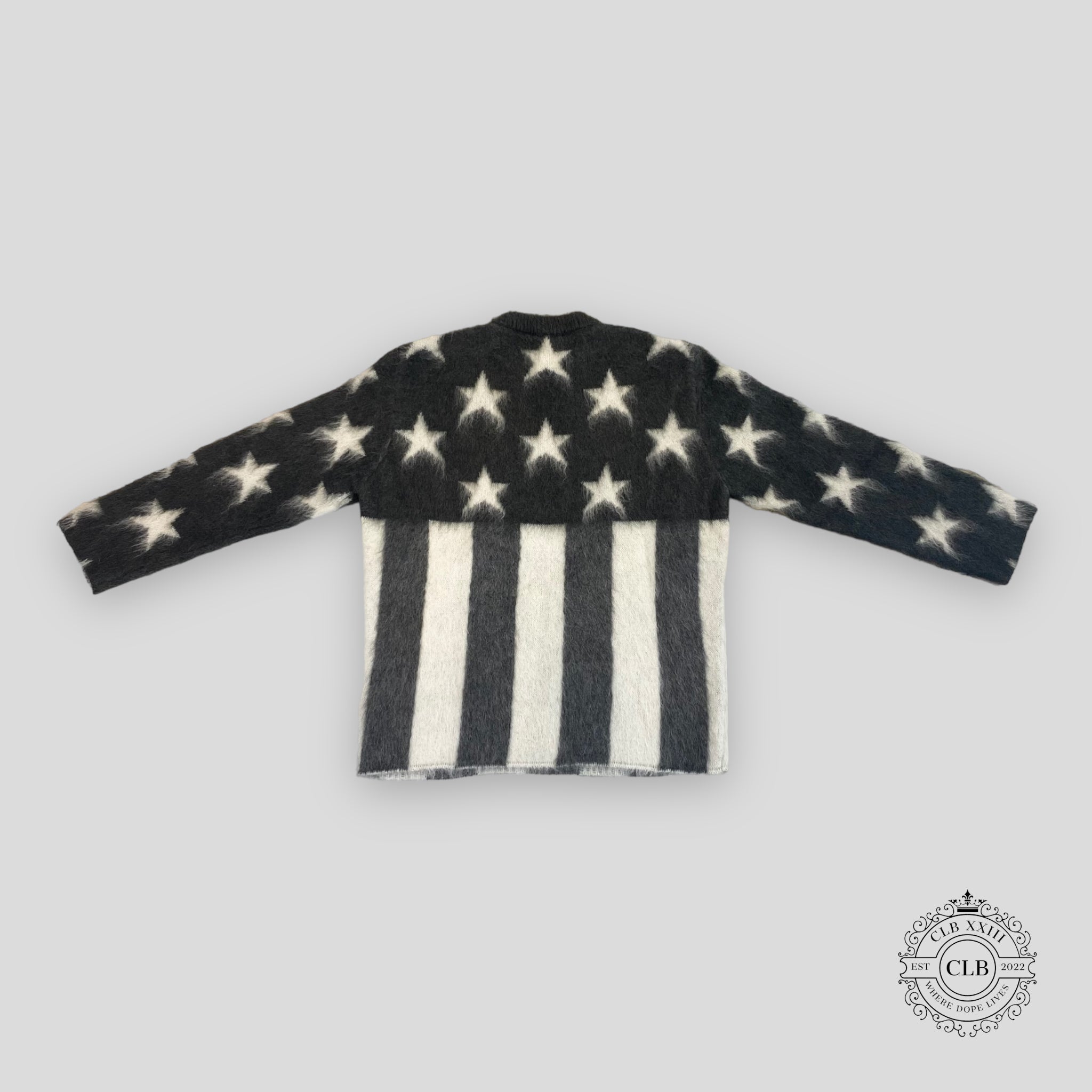LOUIS VUITTON USA FLAG MOHAIR SWEATER - GREY America Men's Unisex L