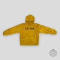 Celine Homme Glitter Sequined Logo Fuzzy Hoodie in Yellow wool XL XXL Men's unisex