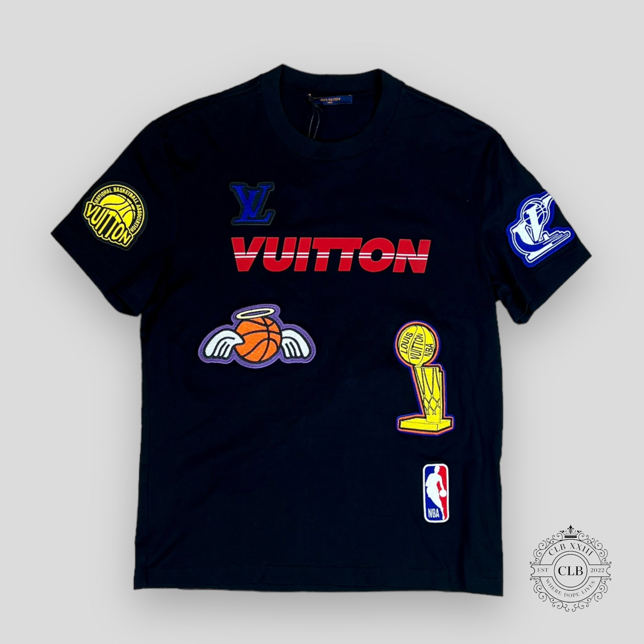 Louis Vuitton X NBA Multi Logo Tee in Black men's LV shirt basketball Large