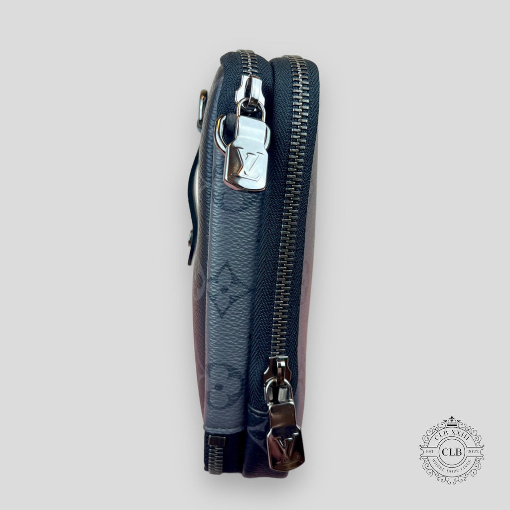 Louis Vuitton Monogram Double Phone Pouch carry case blue