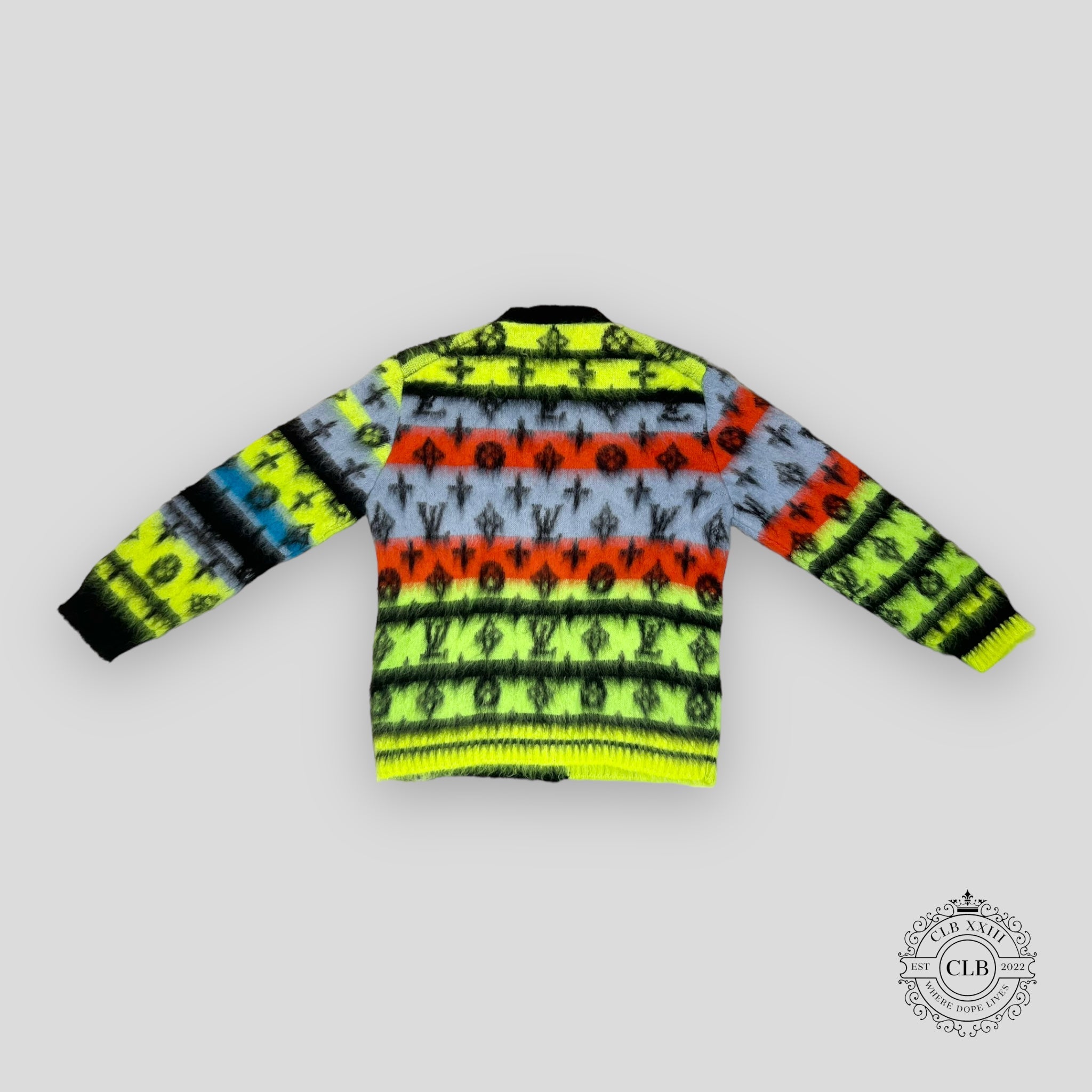 LOUIS VUITTON MONOGRAM MOHAIR CARDIGAN - MULTICOLOR unisex men's L XL