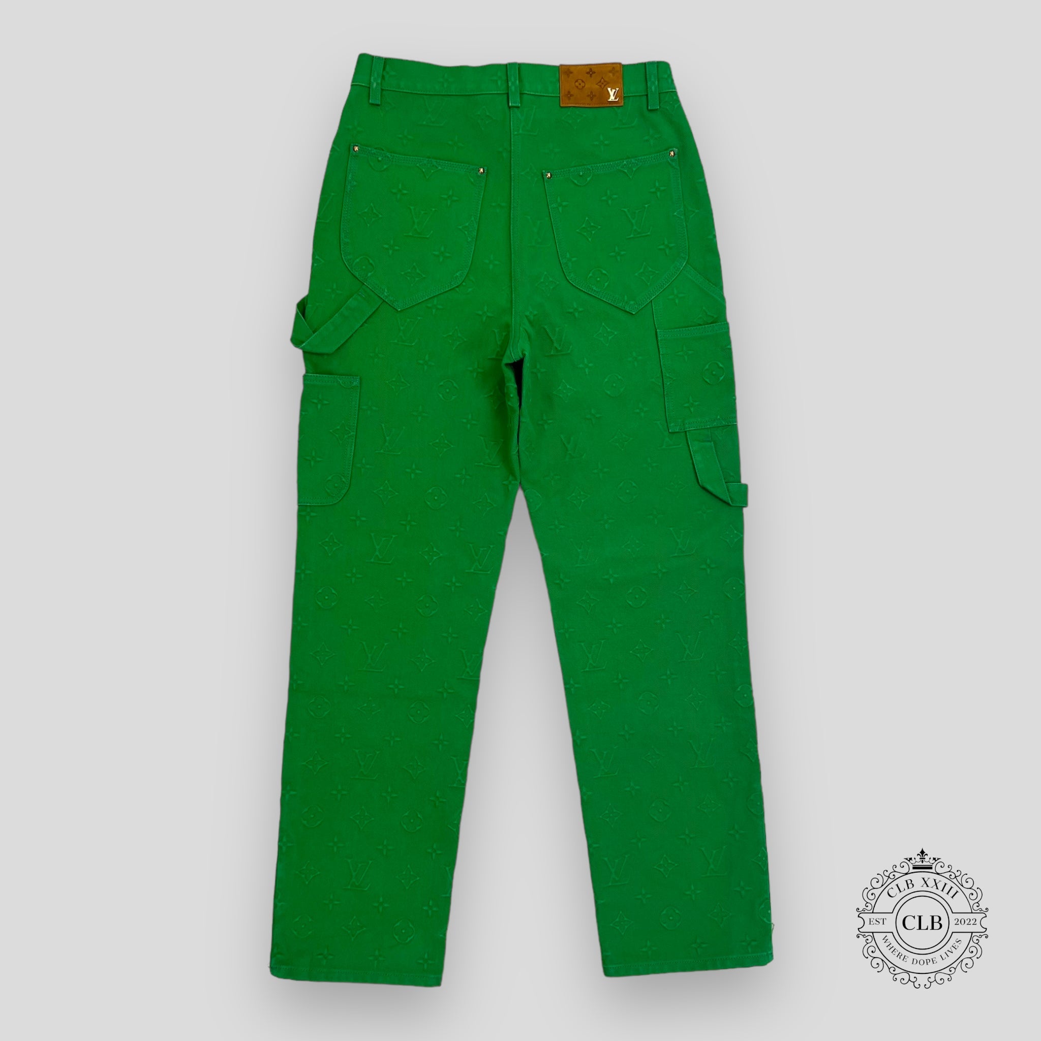 Louis Vuitton Monogram Workwear Carpenter Pants in Green pants 30 men's