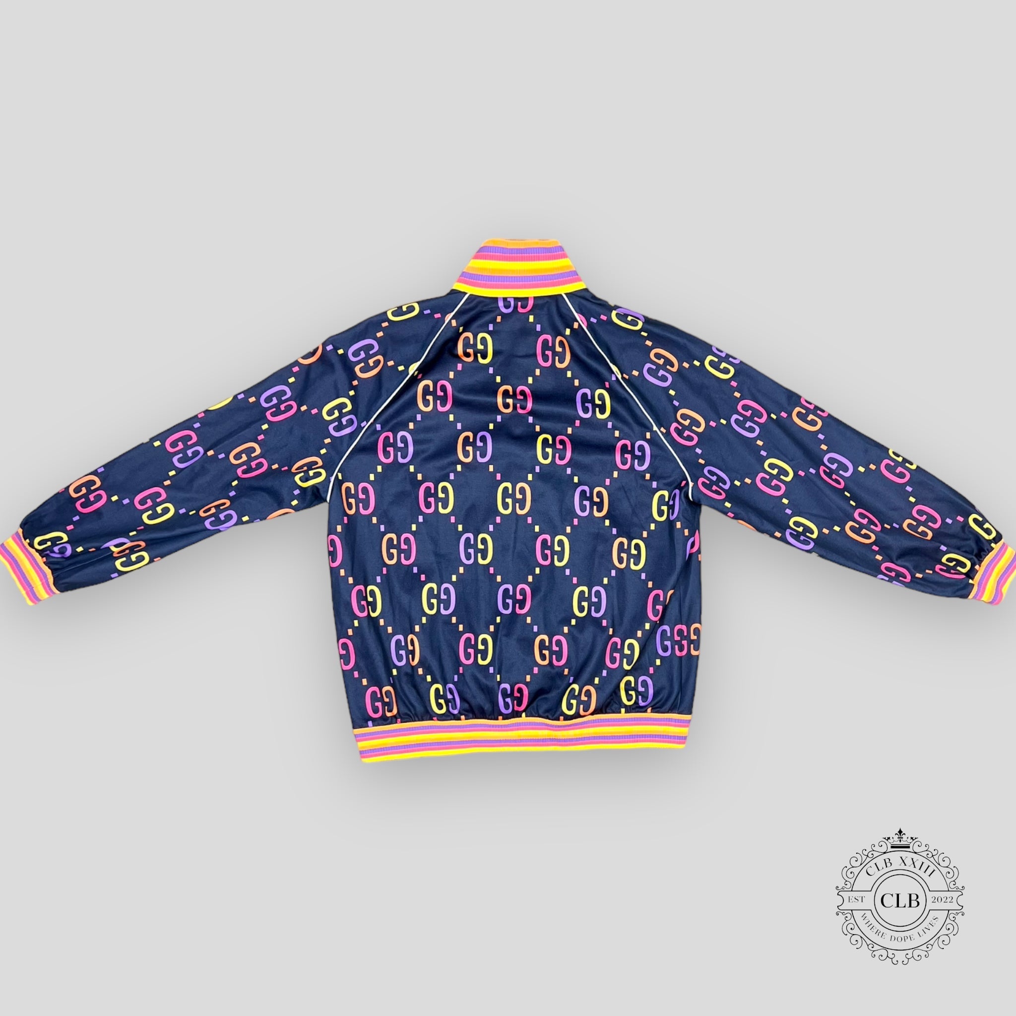 Gucci GG Jacquard Track Jacket in Blue/Multicolor unisex L XL XXL mens