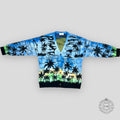 Celine Jacquard-Knit Palm Tree Cardigan in Blue coat jacket XL XXL men's unisex sweater