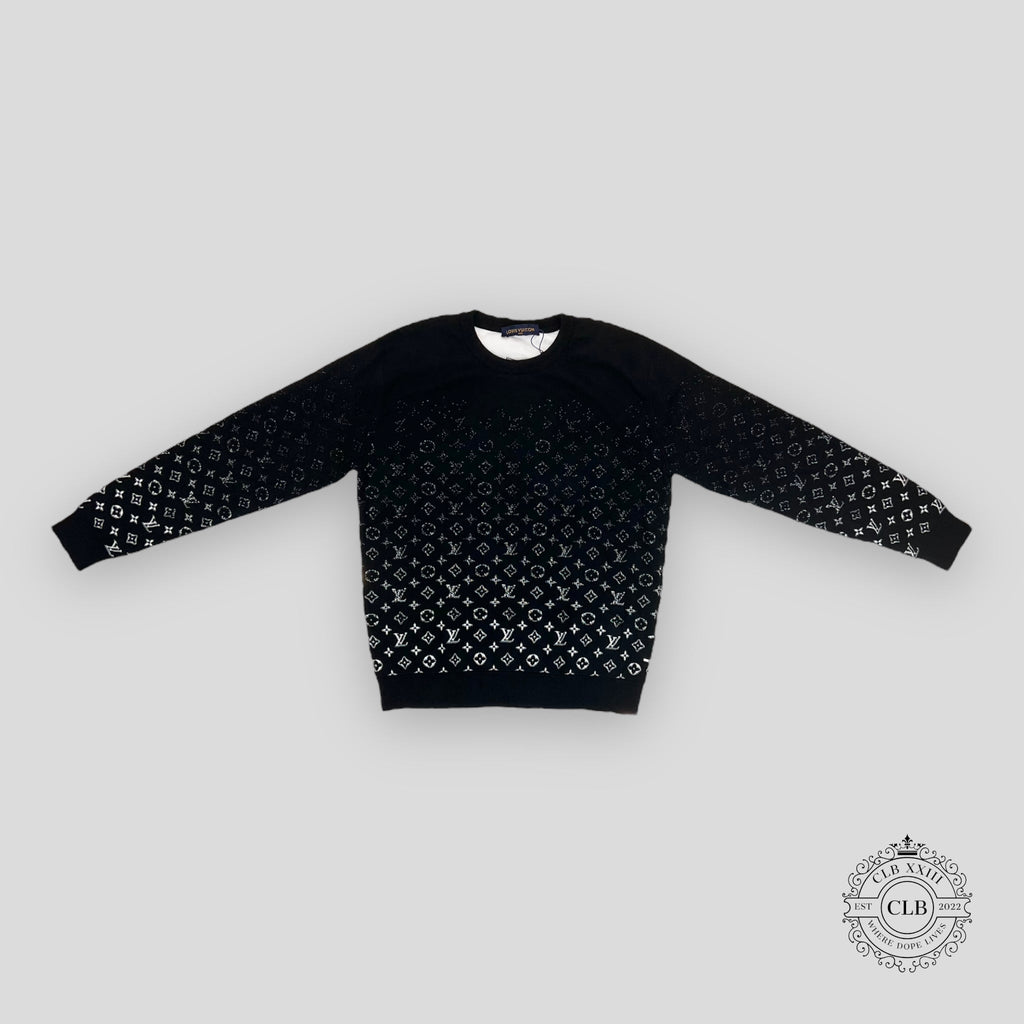 LOUIS VUITTON MONOGRAM DEGRADE LS KNITWEAR - BLACK sweater men's unisex L XL