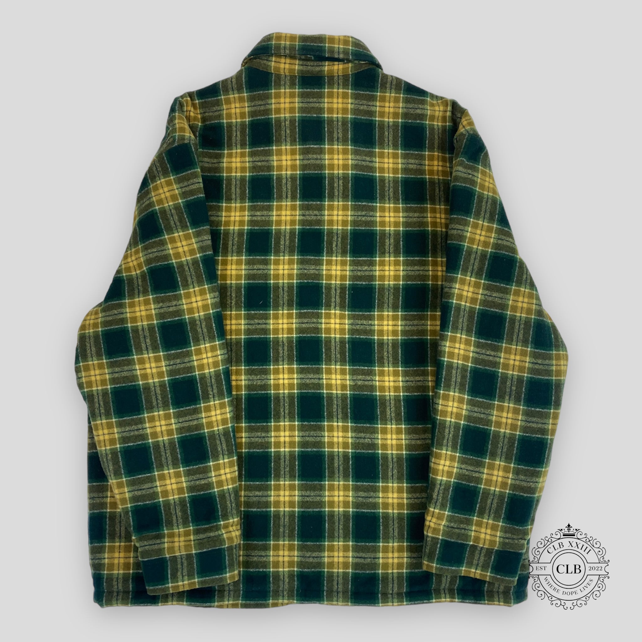Celine Homme Padded Checked Overshirt in Green shacket 50 52 54