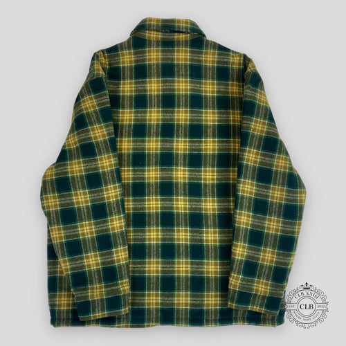 Celine Homme Padded Checked Overshirt in Green shacket 50 52 54