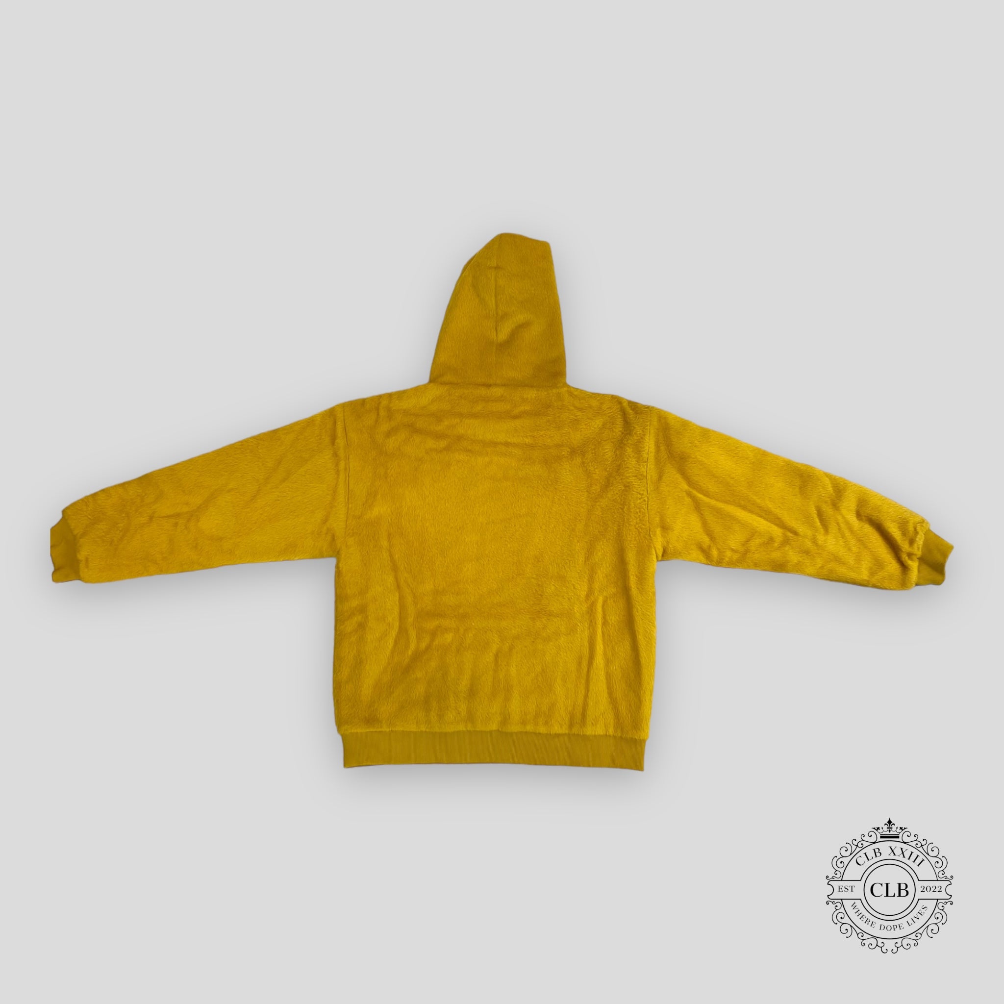 Celine Homme Glitter Sequined Logo Fuzzy Hoodie in Yellow wool XL XXL Men's unisex