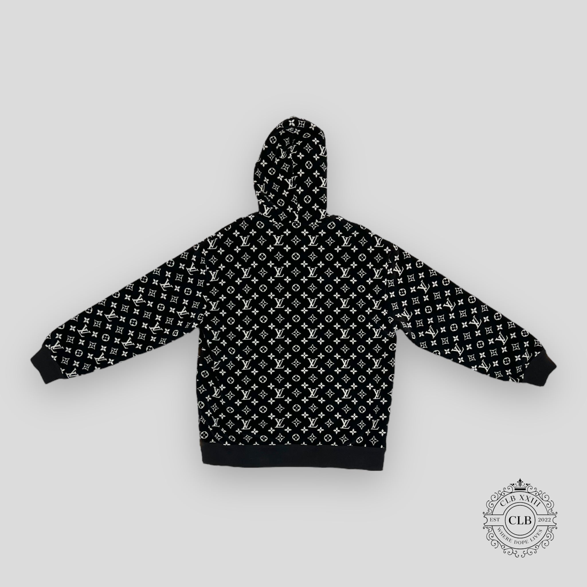 Louis Vuitton Monogram Toweling Hoodie in Black men's unisex 3L M
