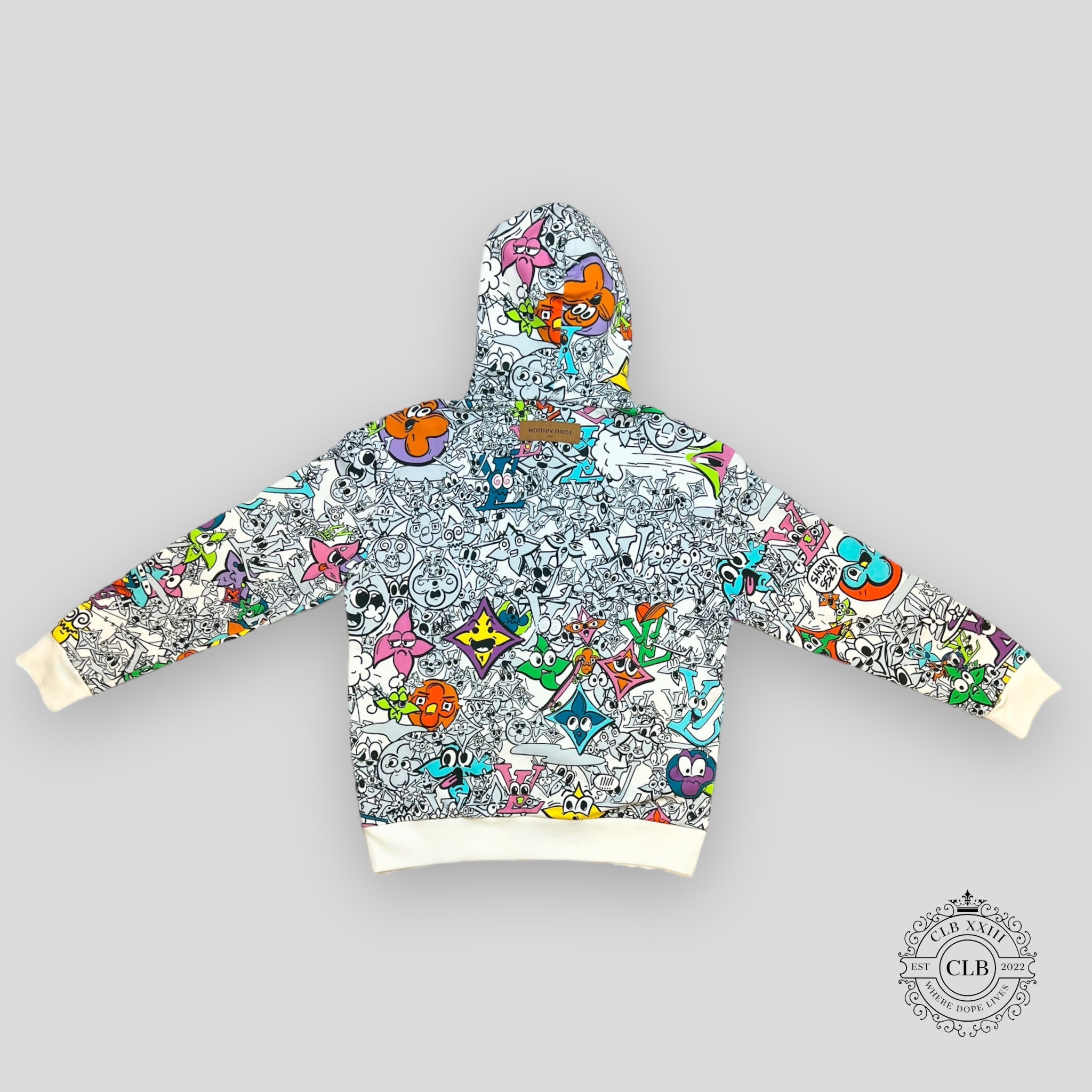 Louis Vuitton Monogram Comics Hoodie in White/Multicolor Men's XXL pullover