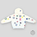 Louis Vuitton Multicolor Monogram Mink Coat Jacket White multi color 50 unisex
