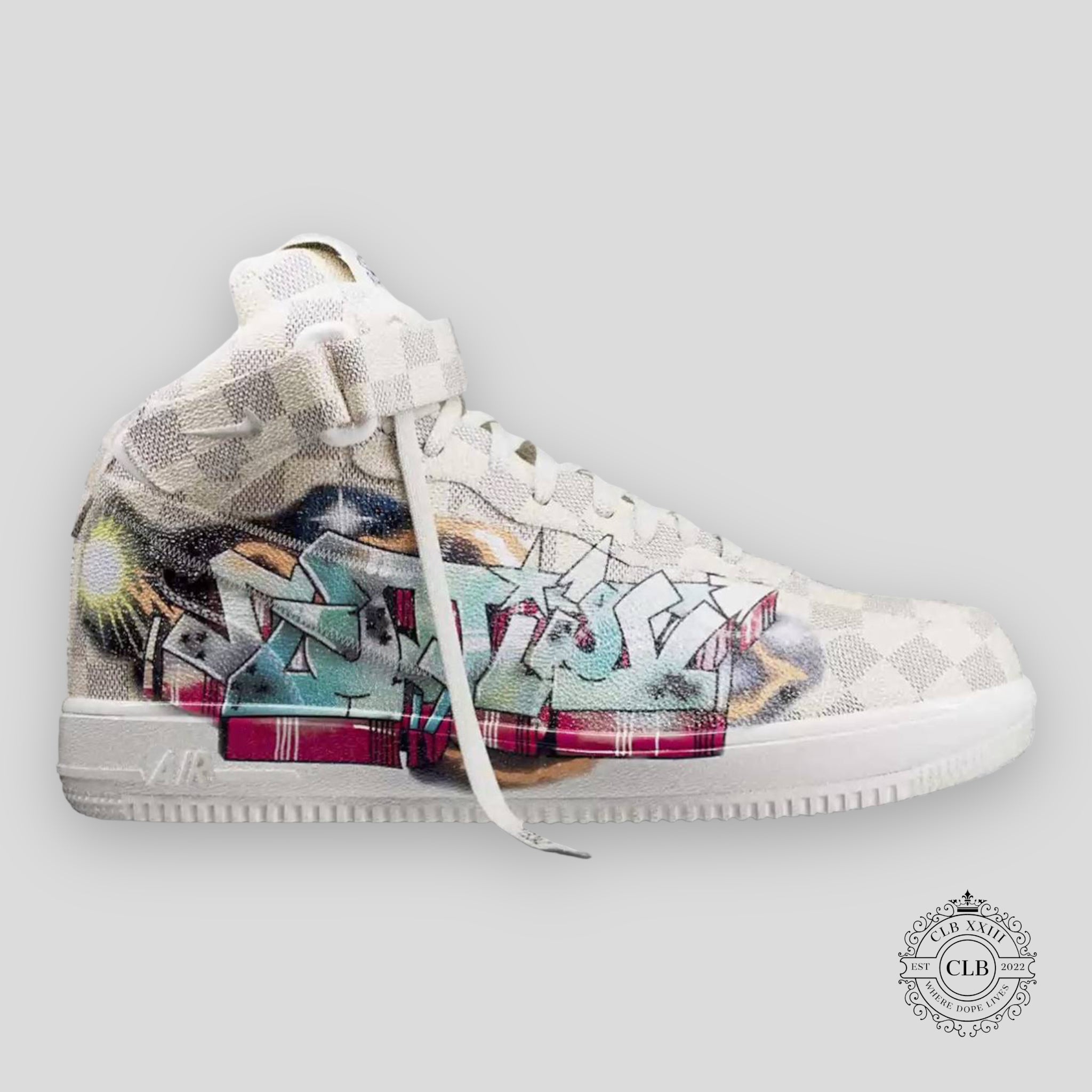 Nike Air Force 1 Mid X Louis Vuitton in Graffiti Men's Unisex seakers hi-tops shoes 8.5 9.5 10