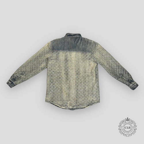 GUCCI GG JACQUARD DENIM JACKET - LIGHT BLUE jean fade Men's